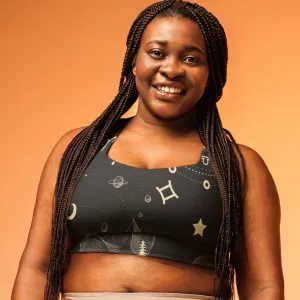 Celestial Print Longline Sports Bra, lioness-love