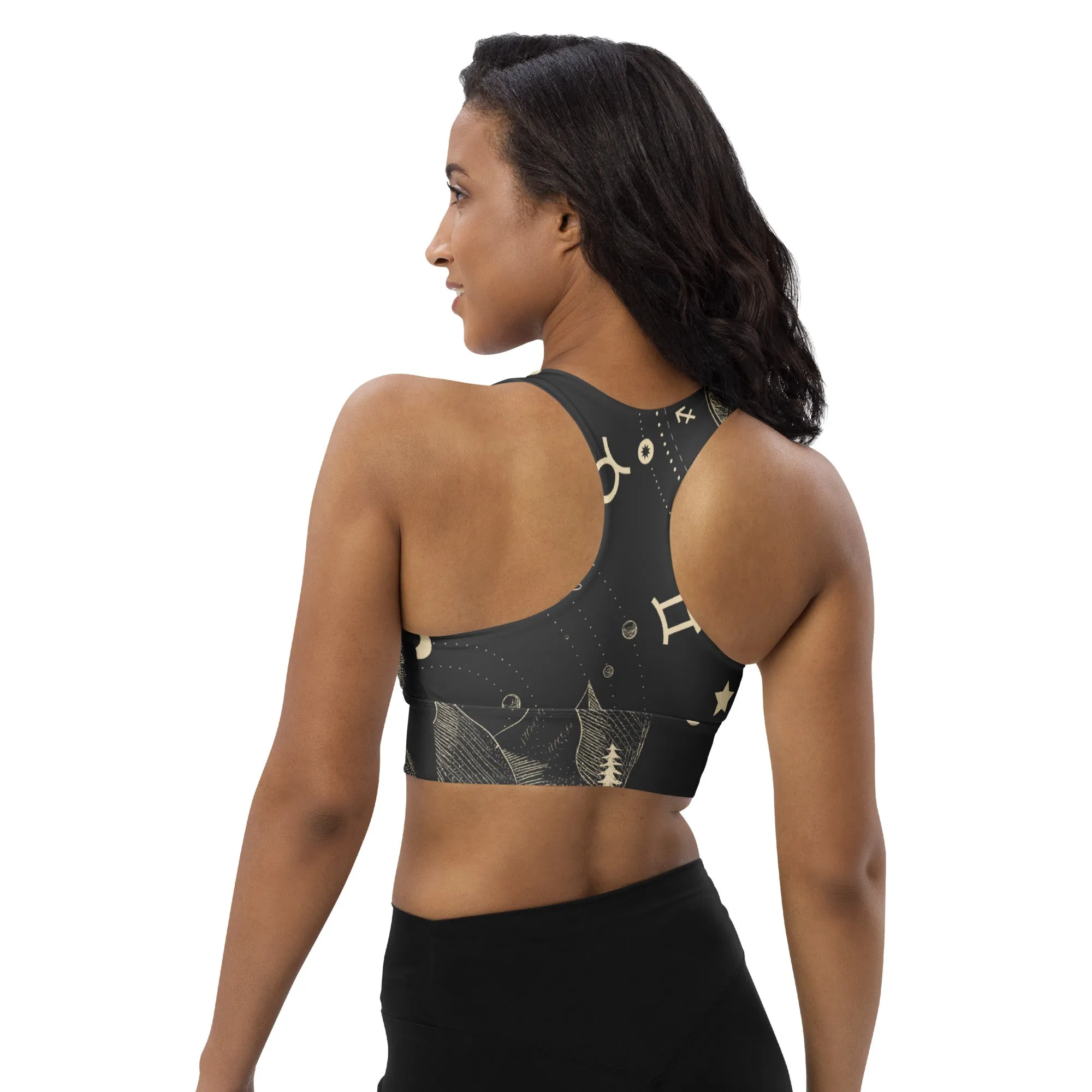 Celestial Print Longline Sports Bra, lioness-love