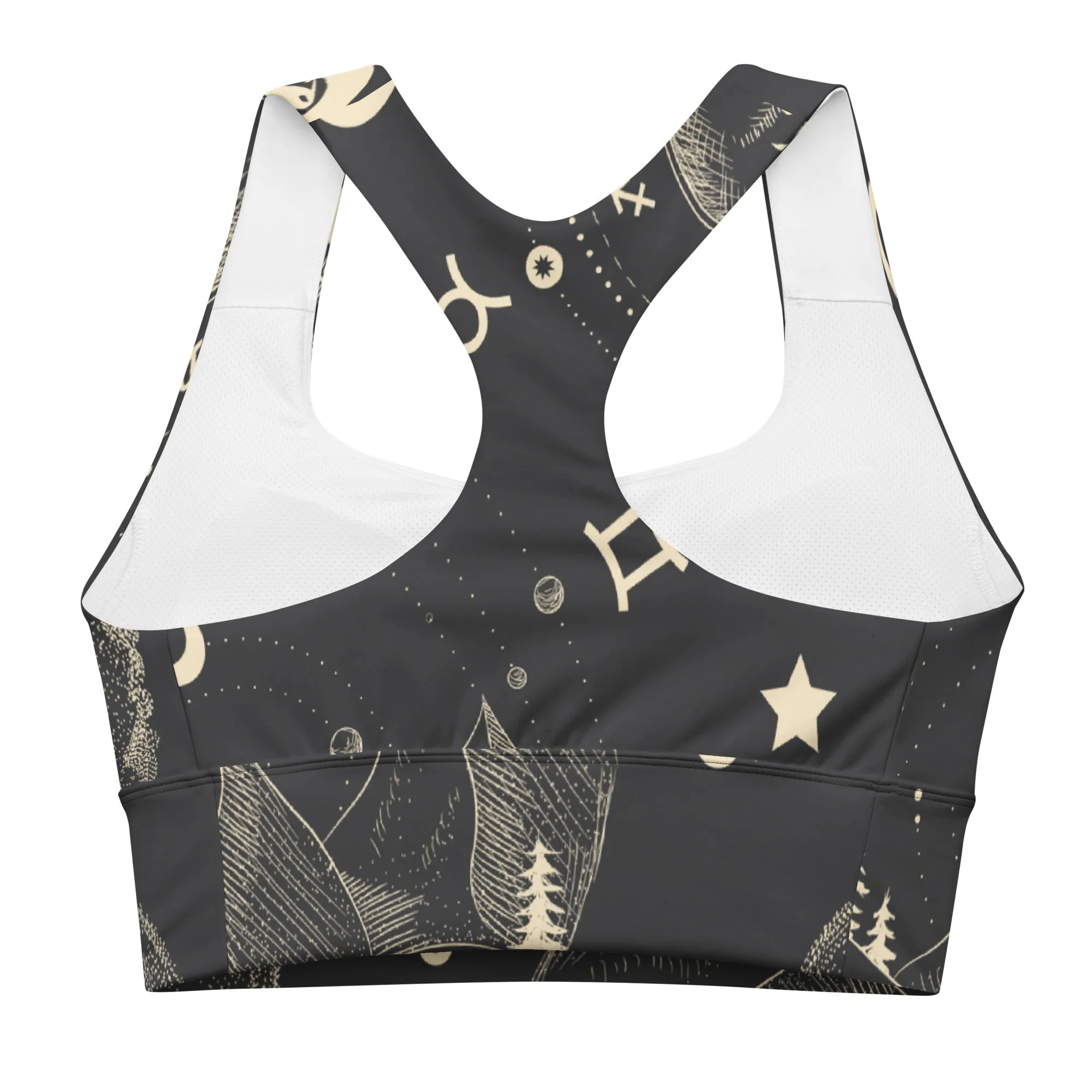 Celestial Print Longline Sports Bra, lioness-love