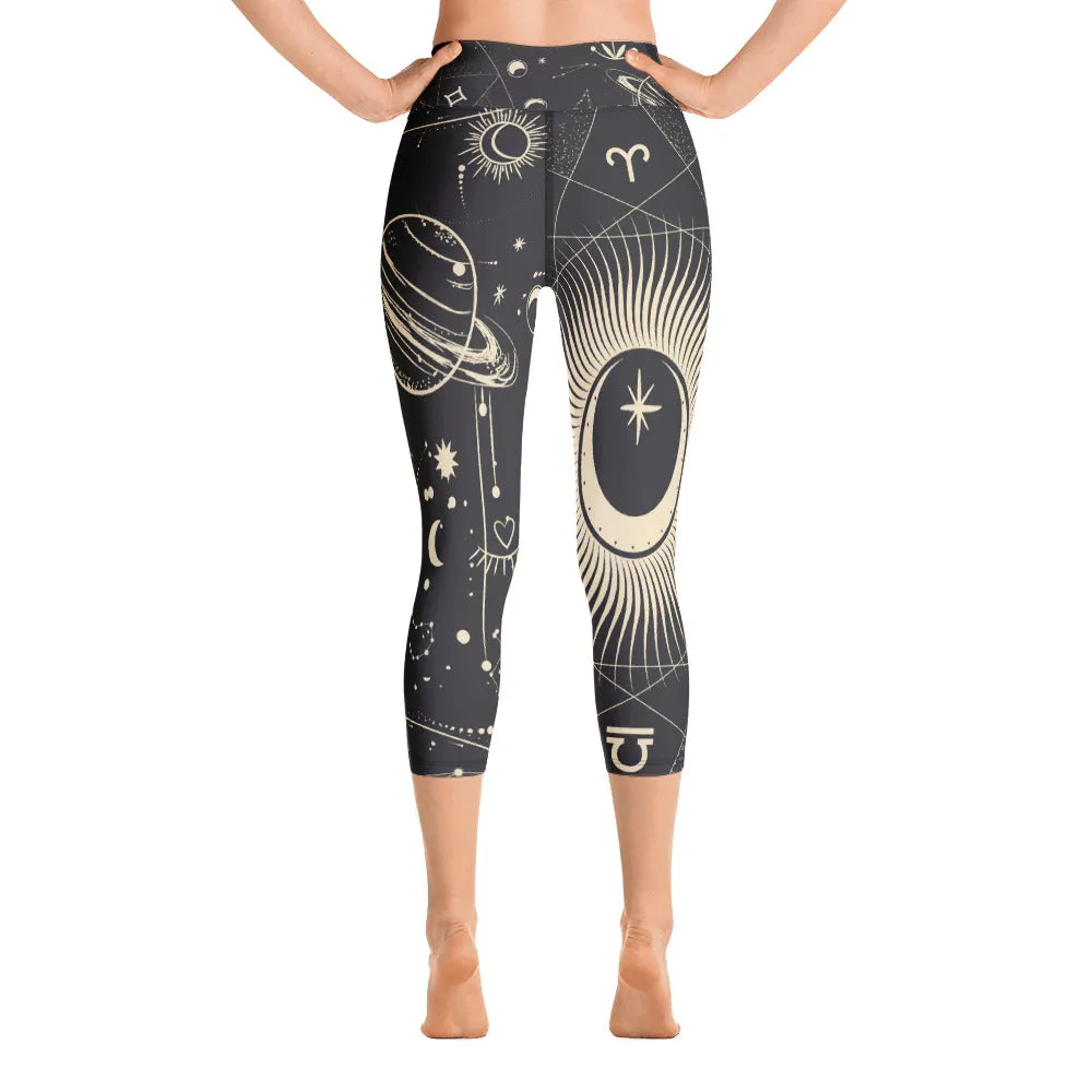Celestial sun & moon art capri for woman, lioness-love