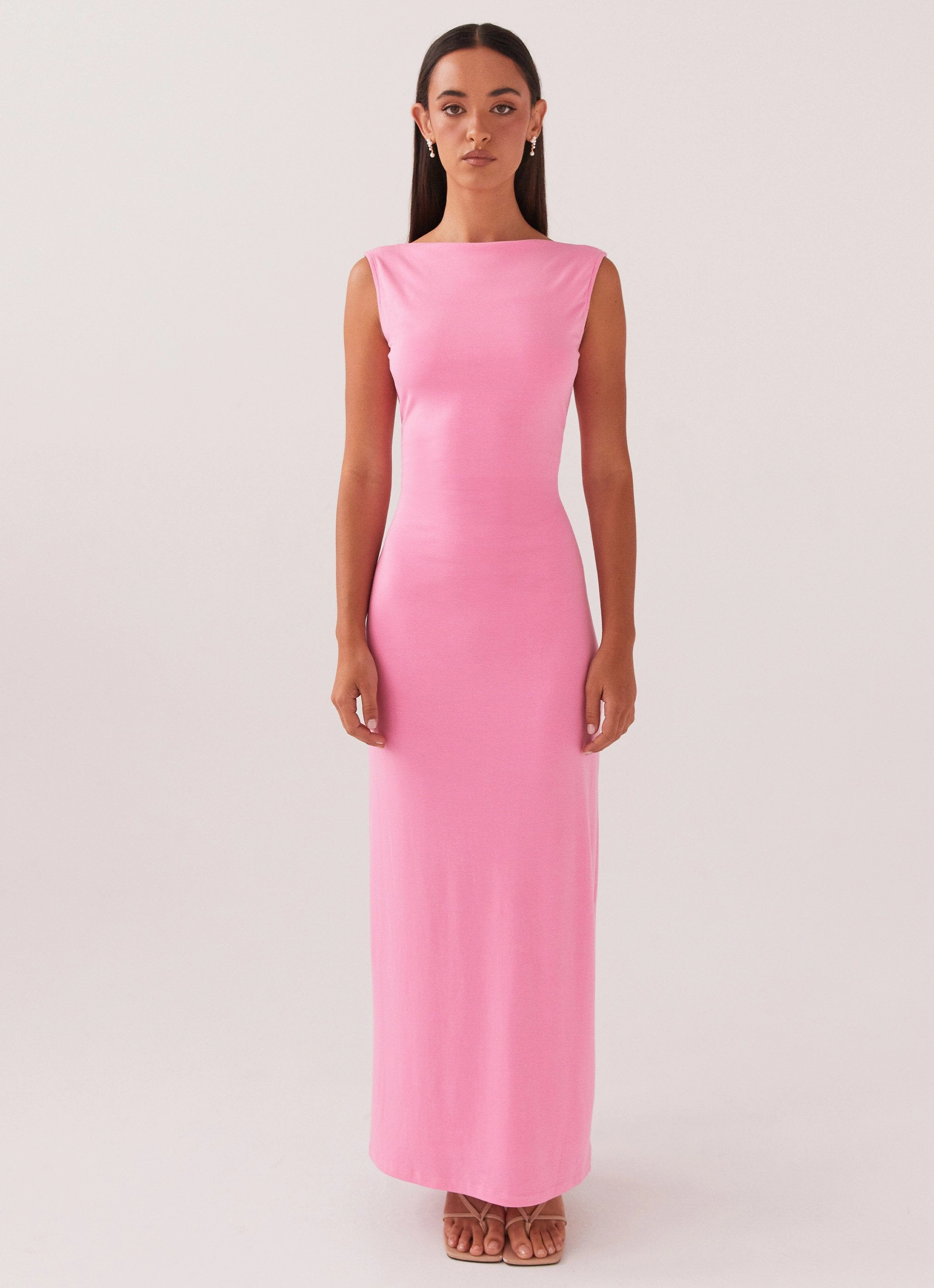 Anti-Static-Finish Celina Maxi Dress - Pink