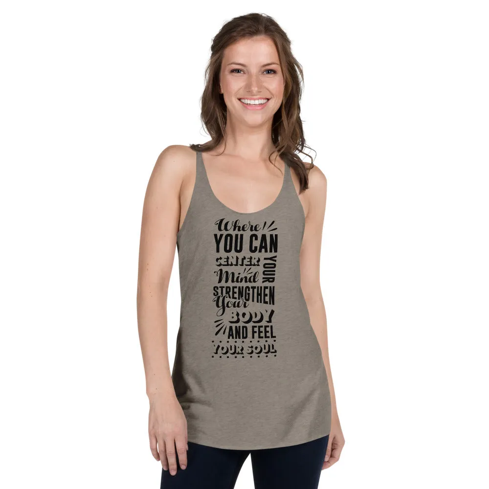 Centre Your Mind Ladies Racerback Tank