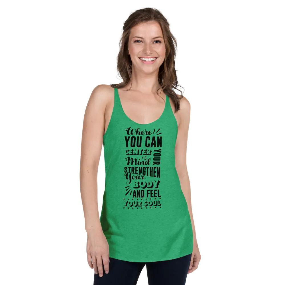 Centre Your Mind Ladies Racerback Tank