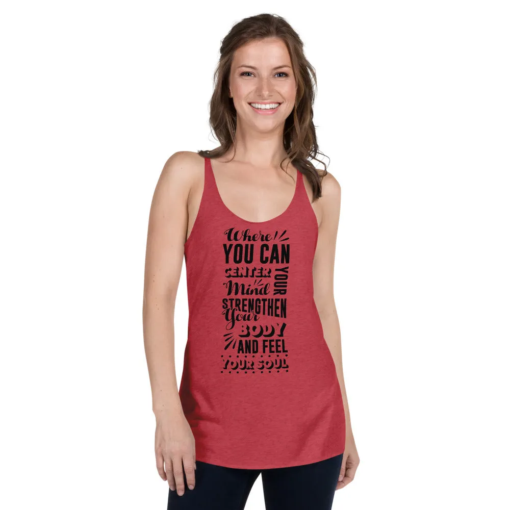 Centre Your Mind Ladies Racerback Tank