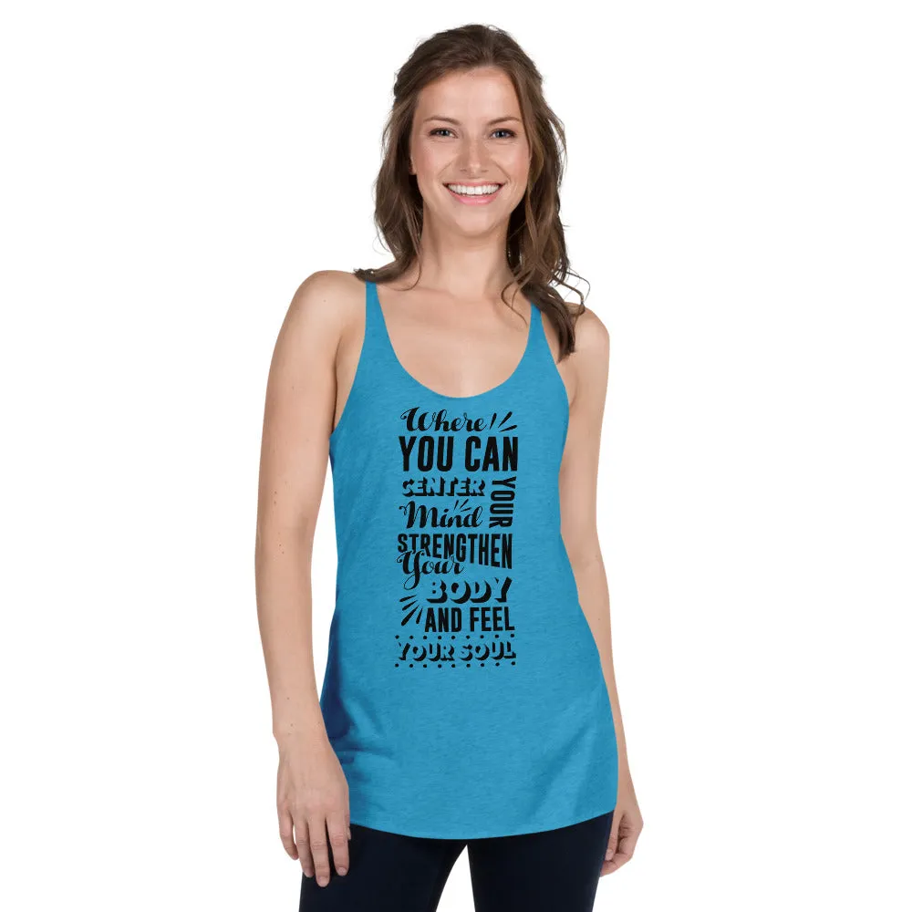 Centre Your Mind Ladies Racerback Tank