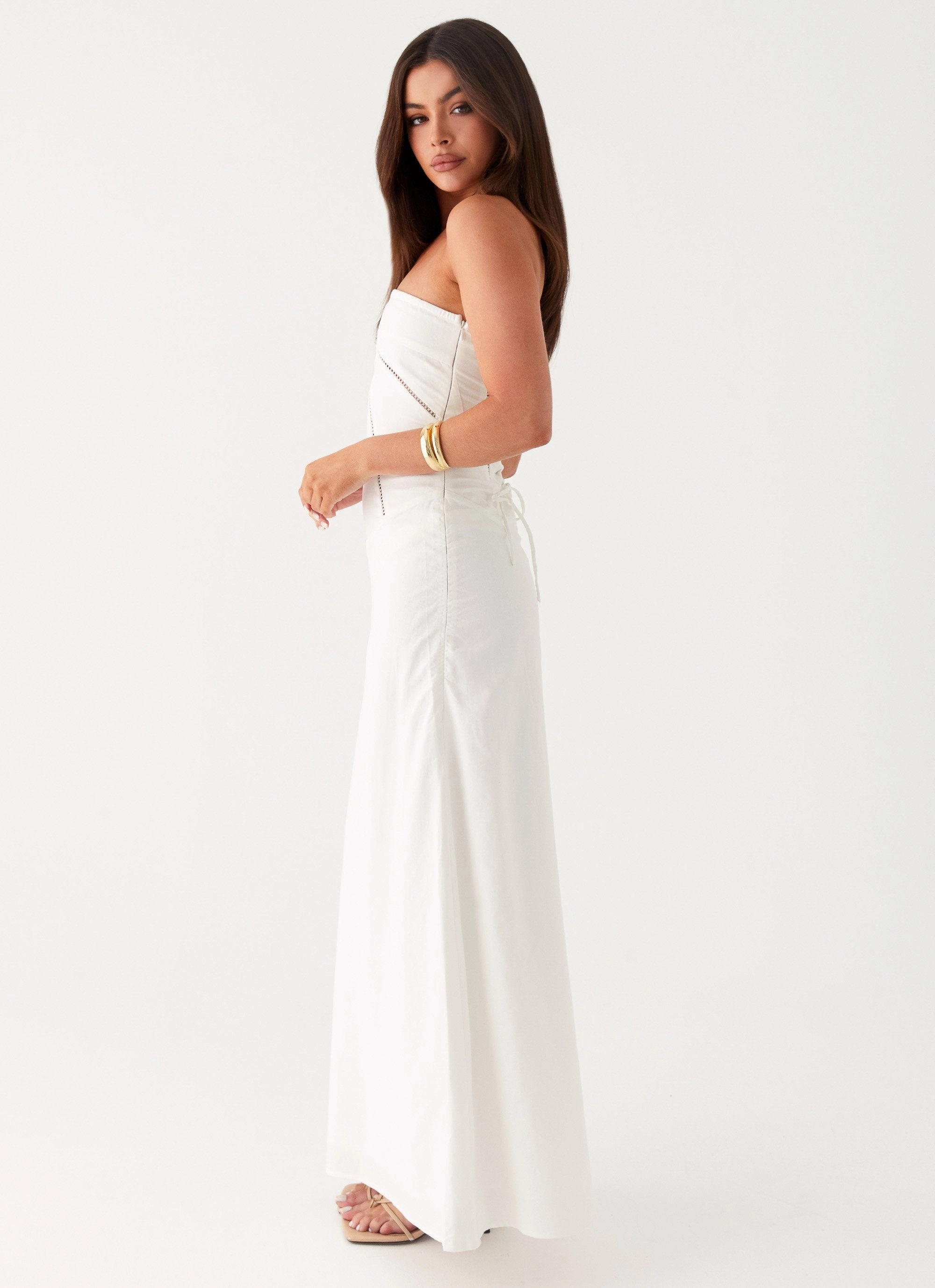 NonSlipClosure Cerisa Linen Maxi Dress - White