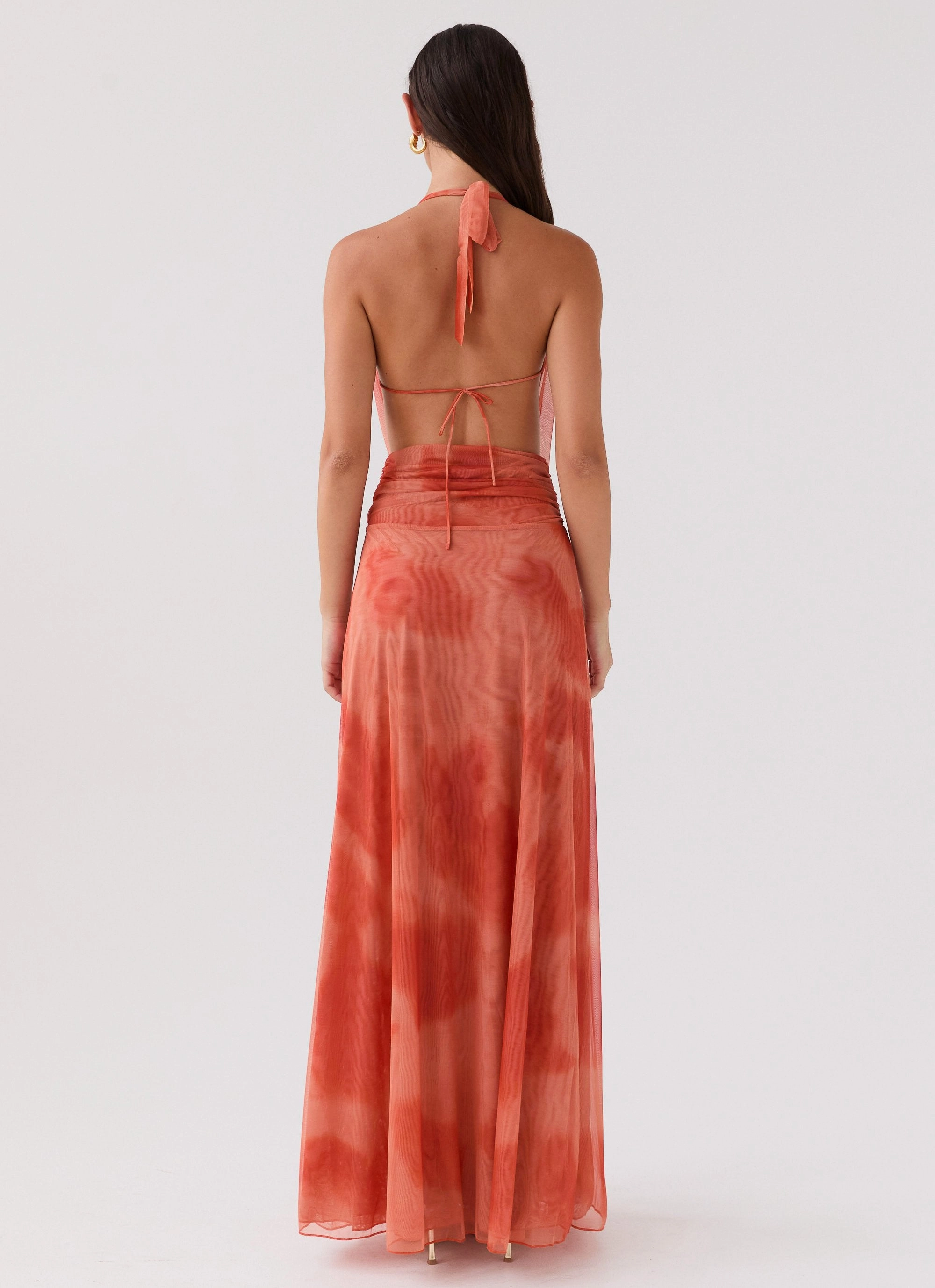 Elysia Chiffon Maxi Dress - Fiery Fusion Casual Pick
