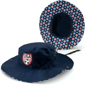 ChalkTalkSPORTS Soccer Bucket Hat - Adjustable | Cooling | Wide Brim Boonie | Outdoor & Beach Sun Hat | Men & Women | USA Flag