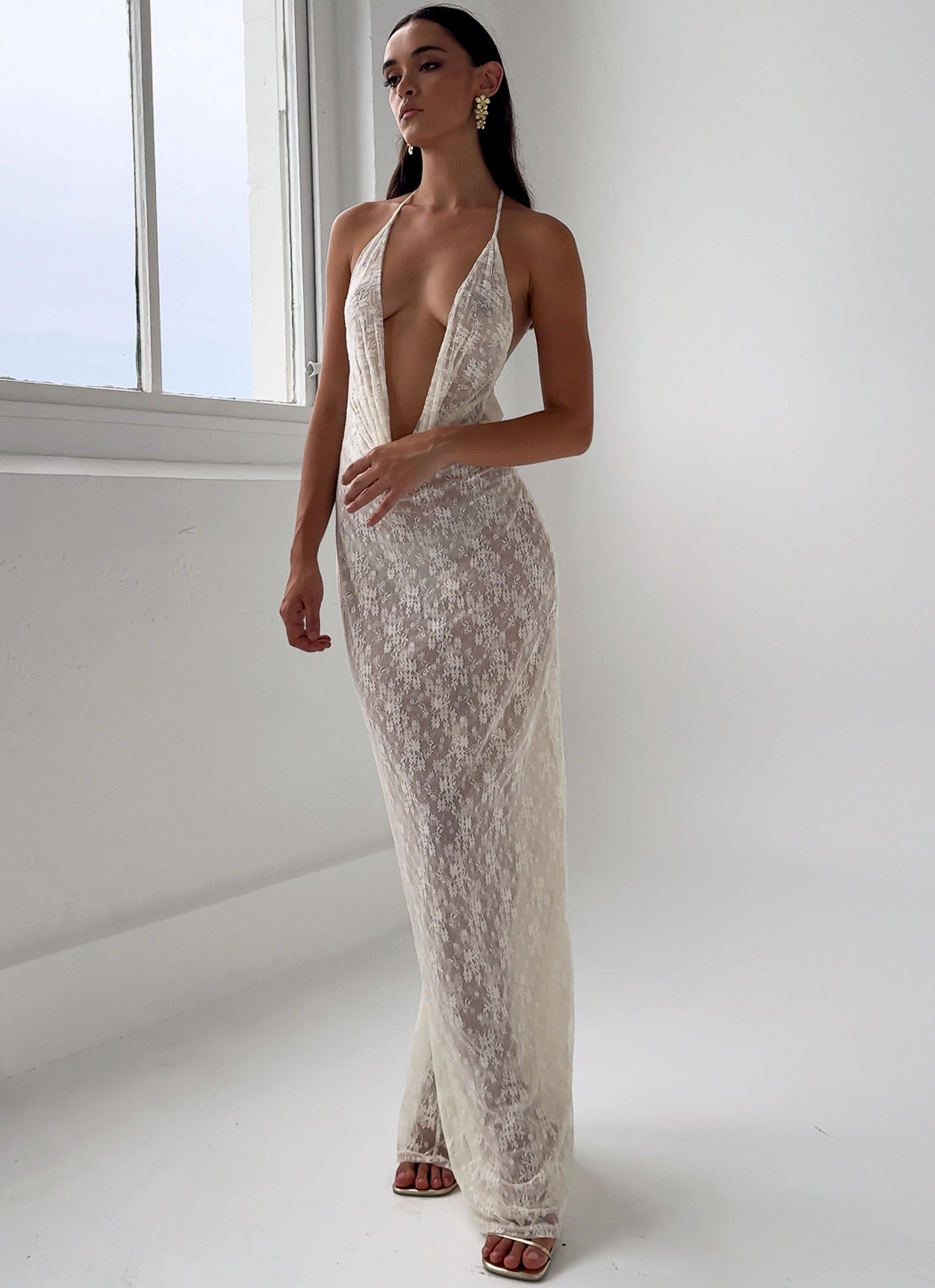 Champagne Coastline Maxi Dress - Ivory Resort Vibes