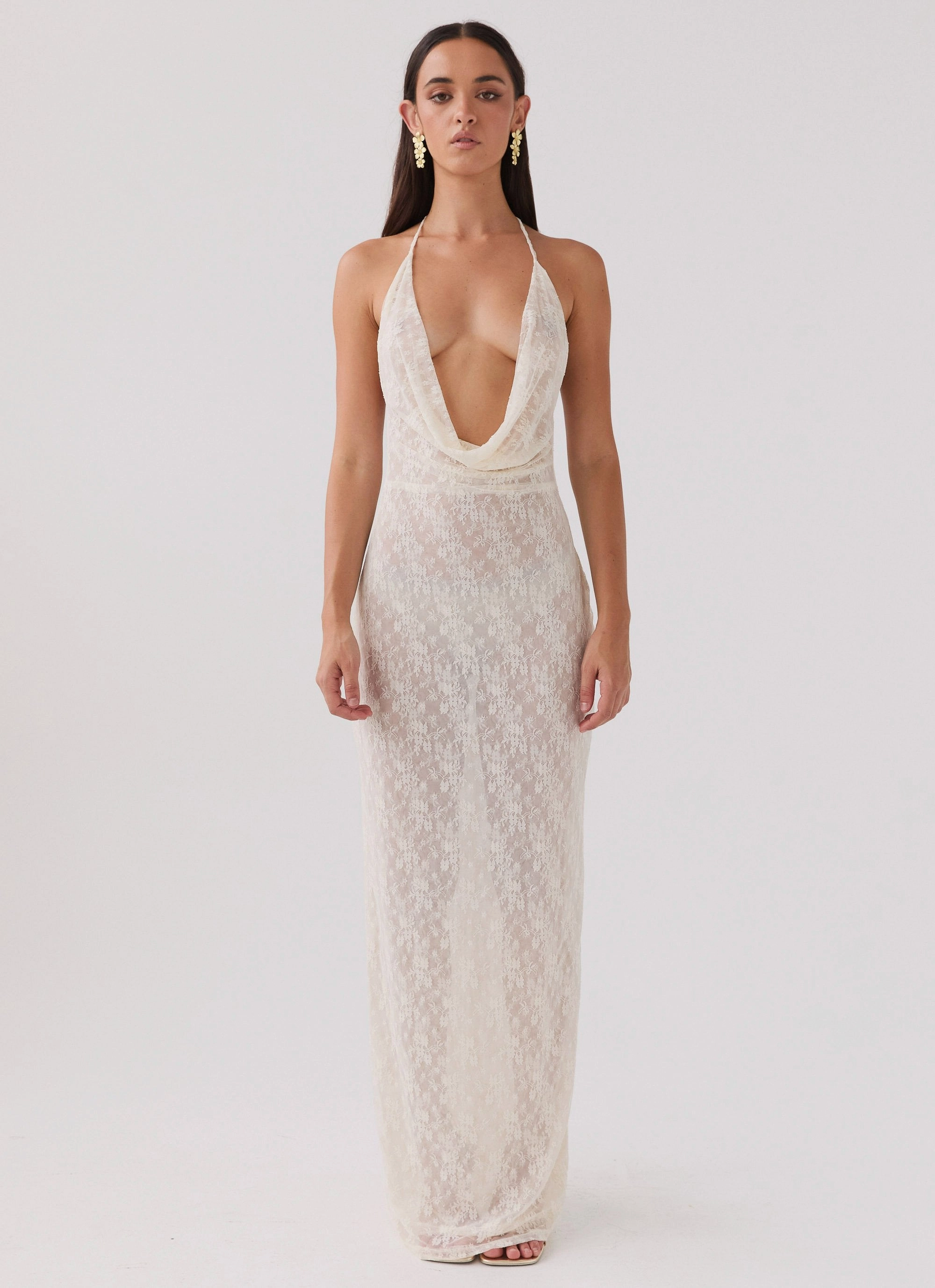 Champagne Coastline Maxi Dress - Ivory Formal-look Comfy Detail