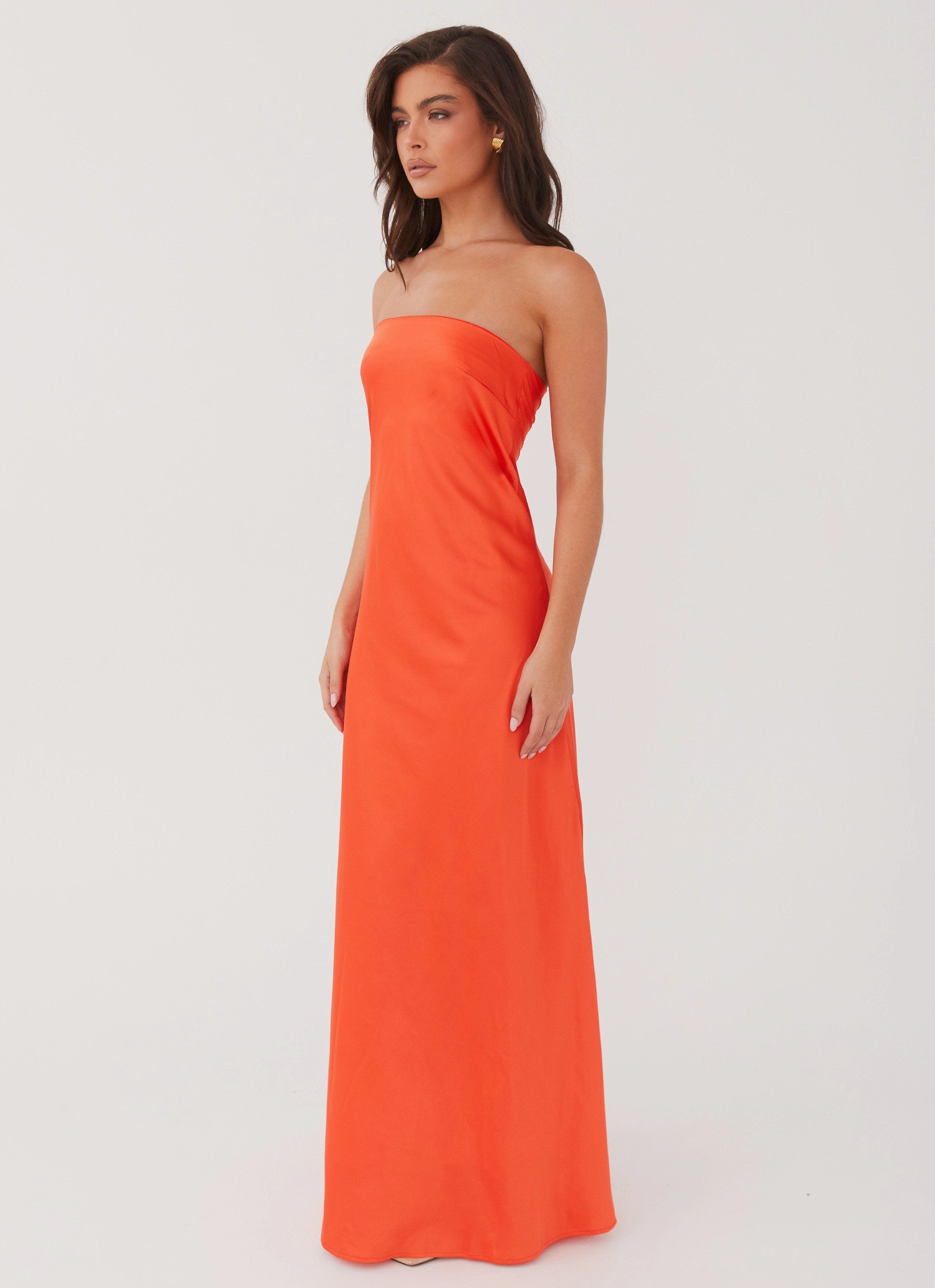 Anti-Static-Finish Edgy vibes Chantelle Strapless Maxi Dress - Sunset