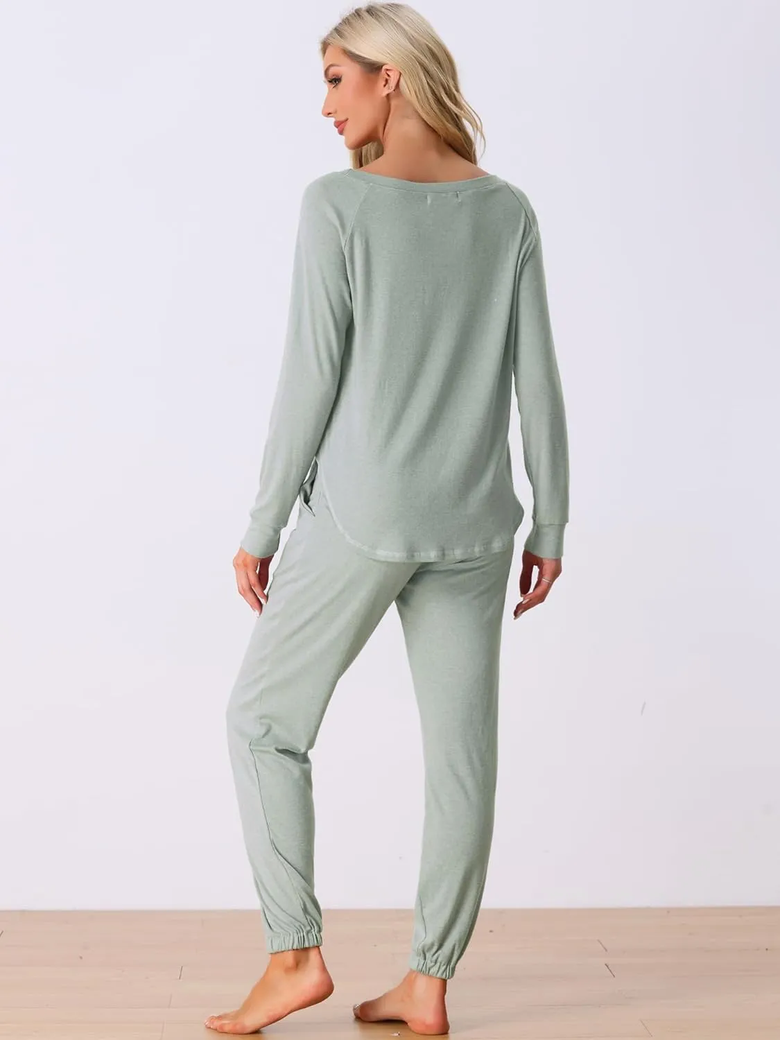 cheibear Womens Travel Sweatsuits 2 Piece Outfit Knit Fall Winter Long Sleeve Loungewear Set