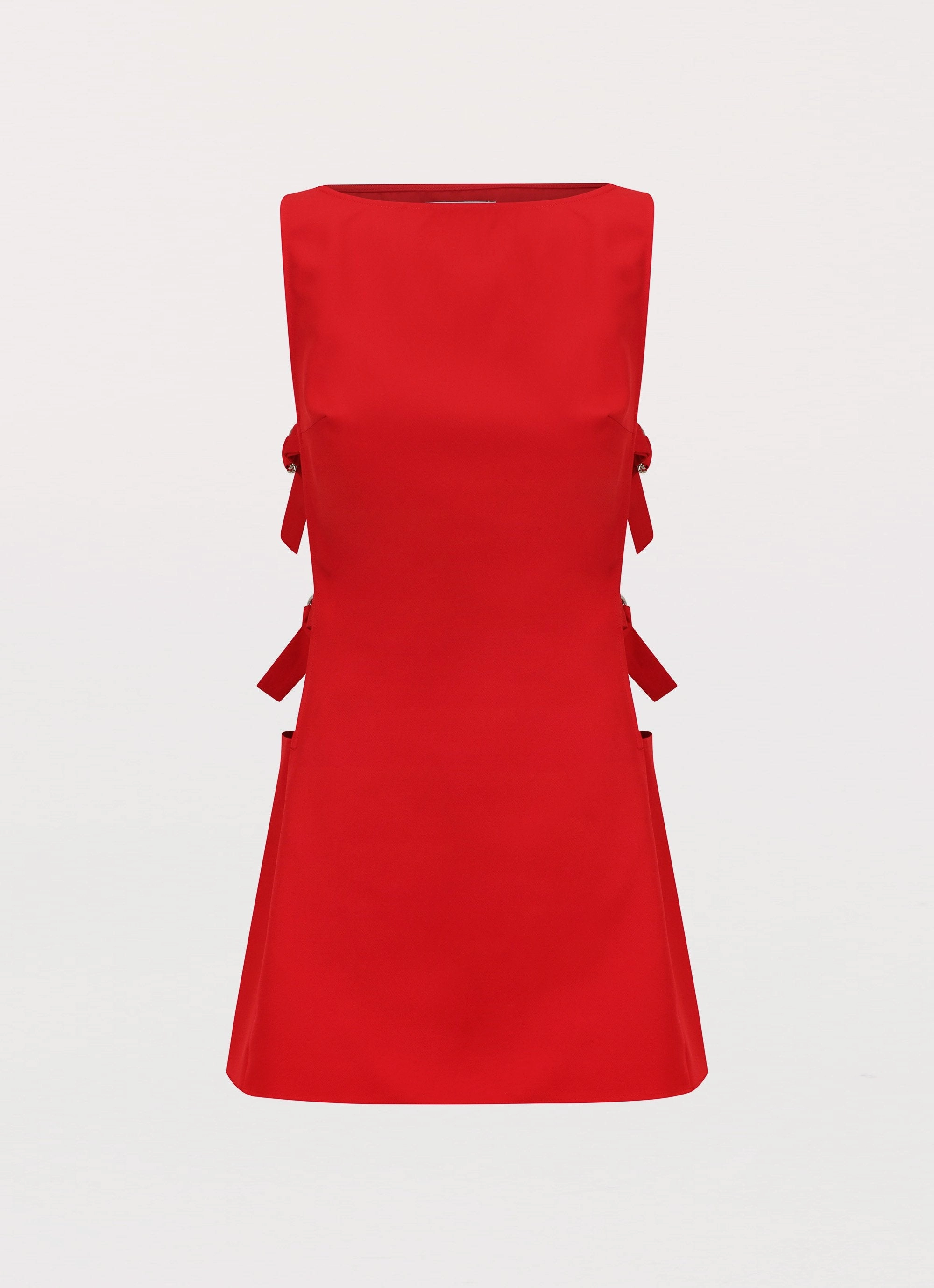 Sleek and Simple Wrap style Cherish You Buckle Mini Dress - Red