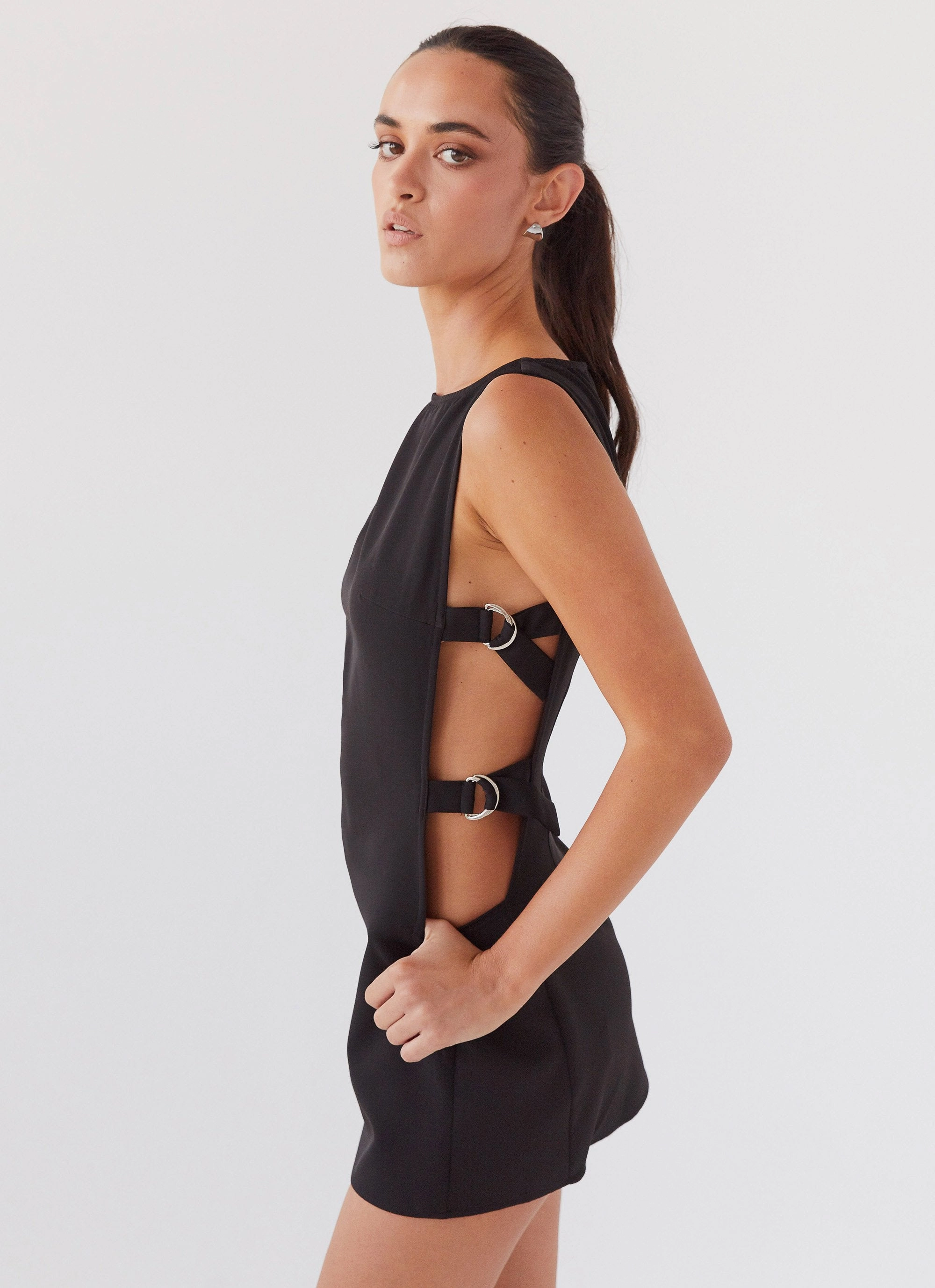 Easy Look Cherish You Buckle Mini Dress - Shadow