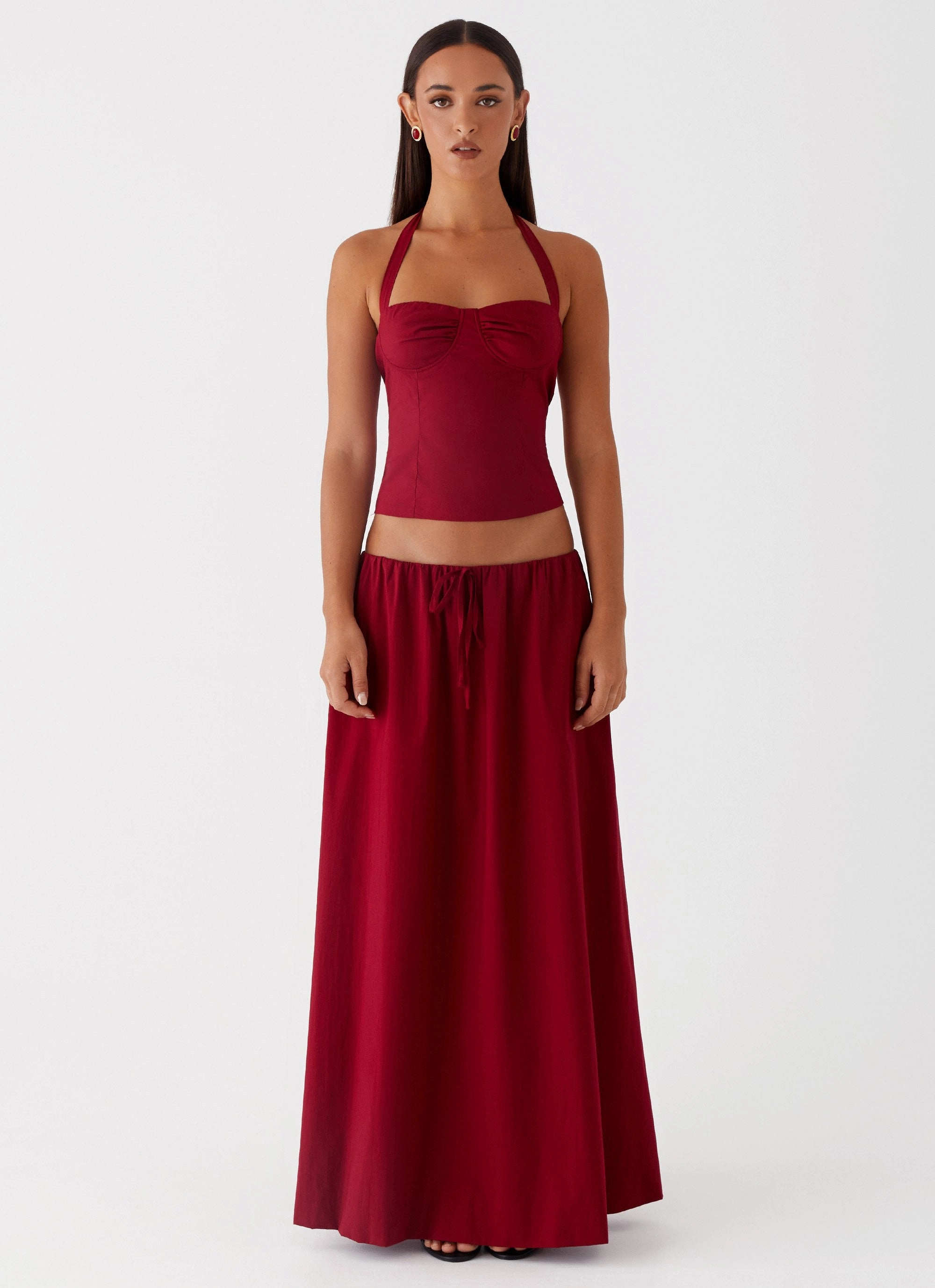 Cheryl Maxi Skirt - Cherry Red Ultimate Comfort