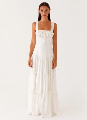 Esme Maxi Dress - White Smooth Vibes Morning Wear