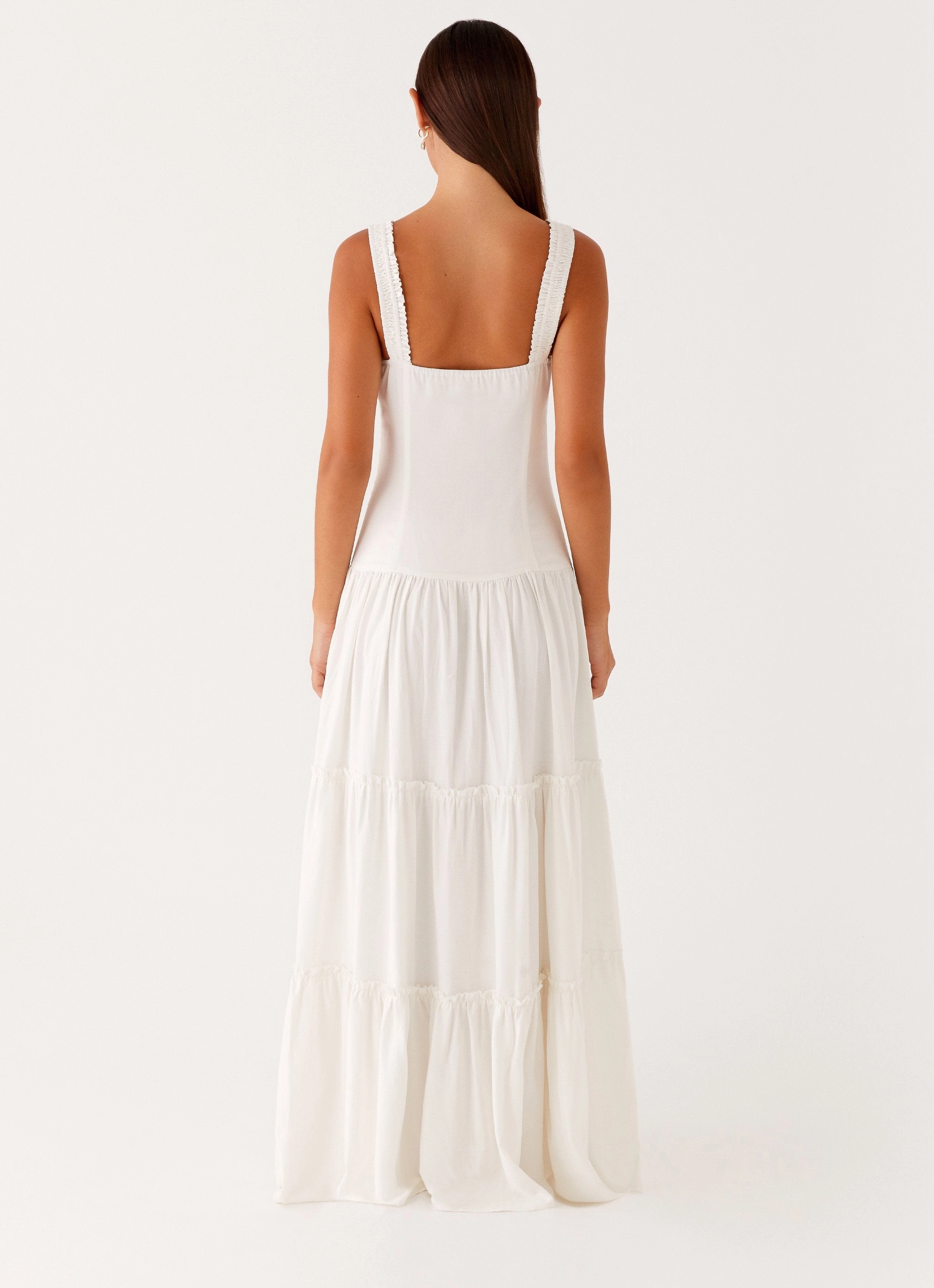 Elegant Finish Flowy casual dress Esme Maxi Dress - White