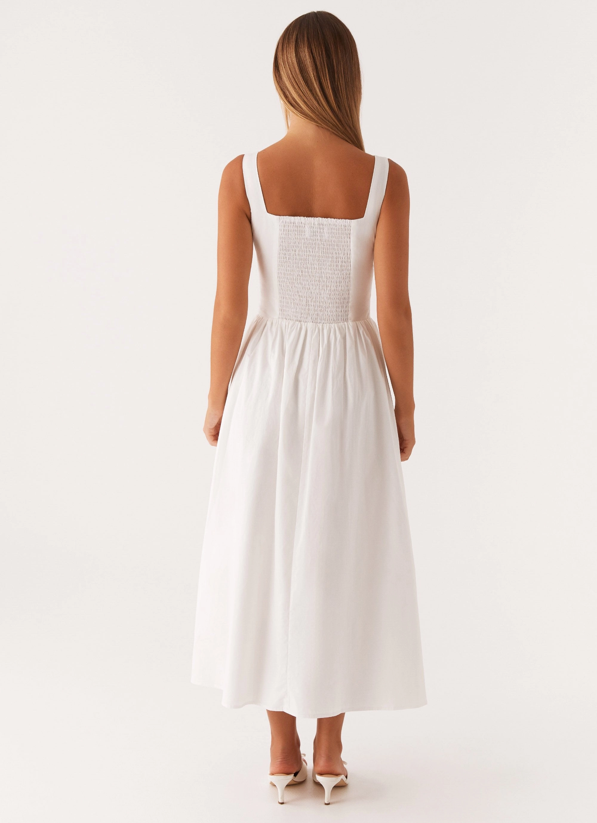 All Season Waiting On You Midi Dress - White
