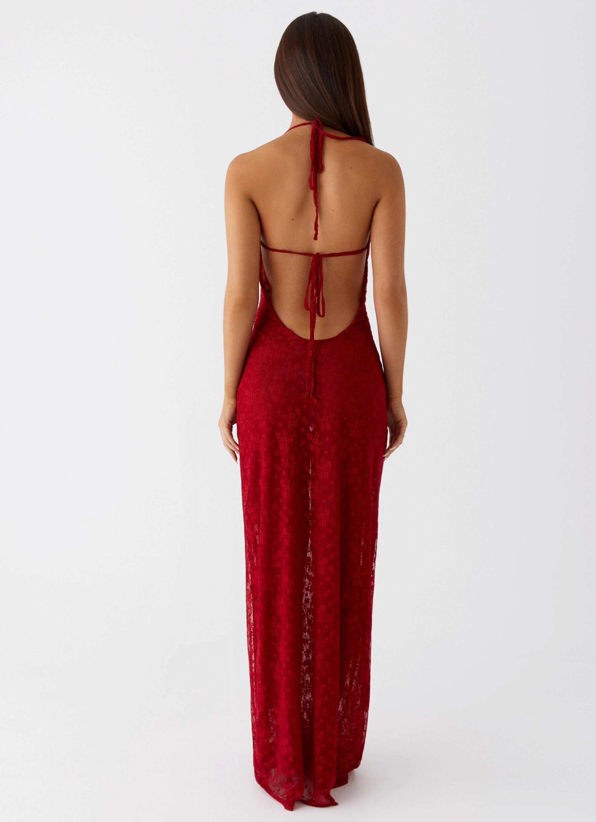 Champagne Coastline Maxi Dress - Dark Red Chic Comfort Look