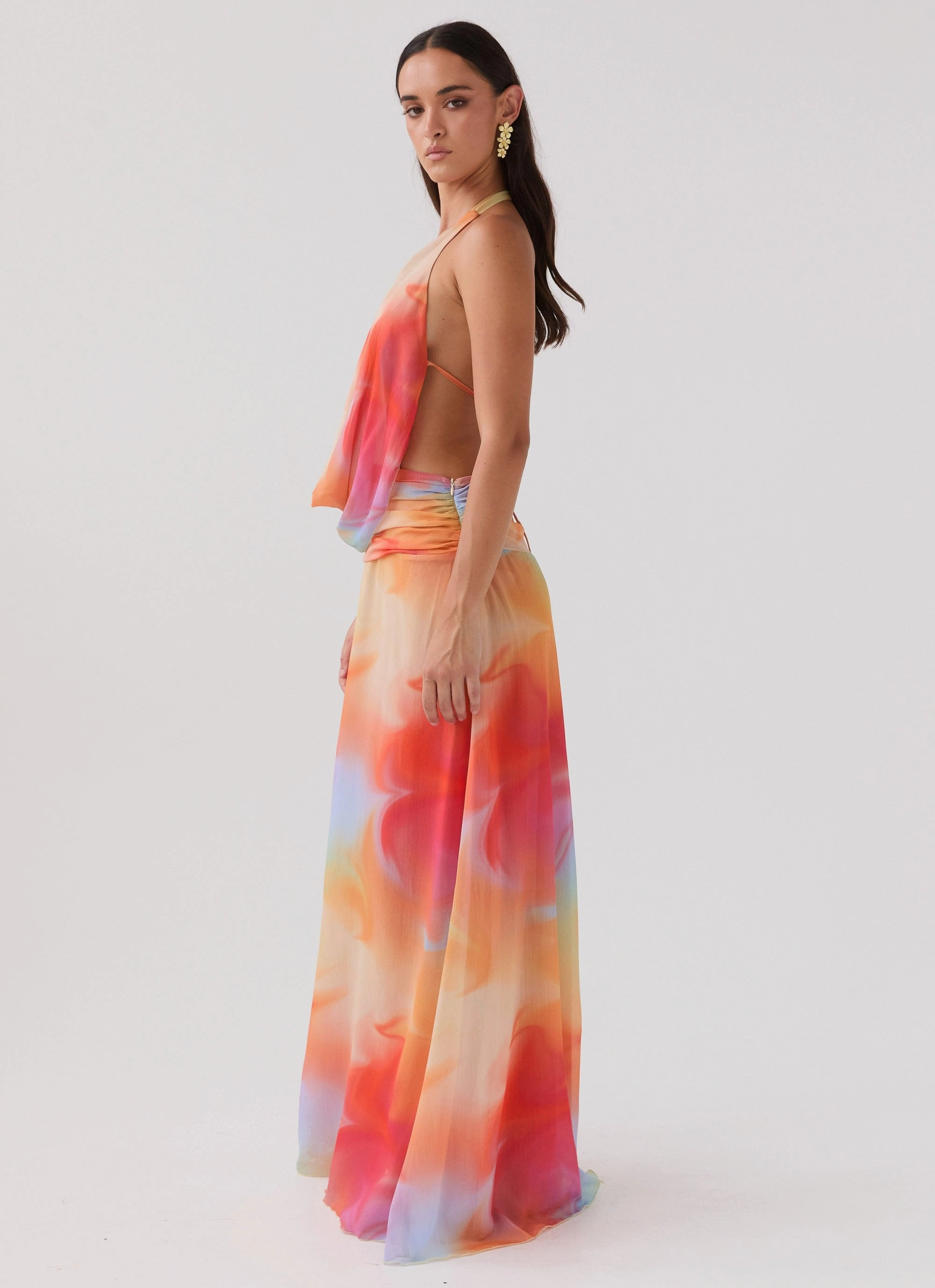 Elysia Chiffon Maxi Dress - Rainbow All Occasion Smart and Relaxed