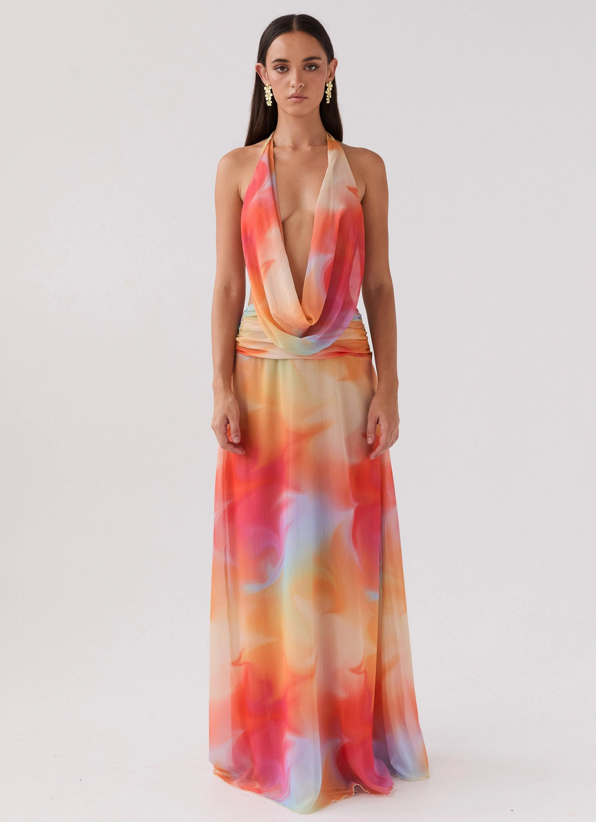 Elysia Chiffon Maxi Dress - Rainbow Bright-Hue Form Flow