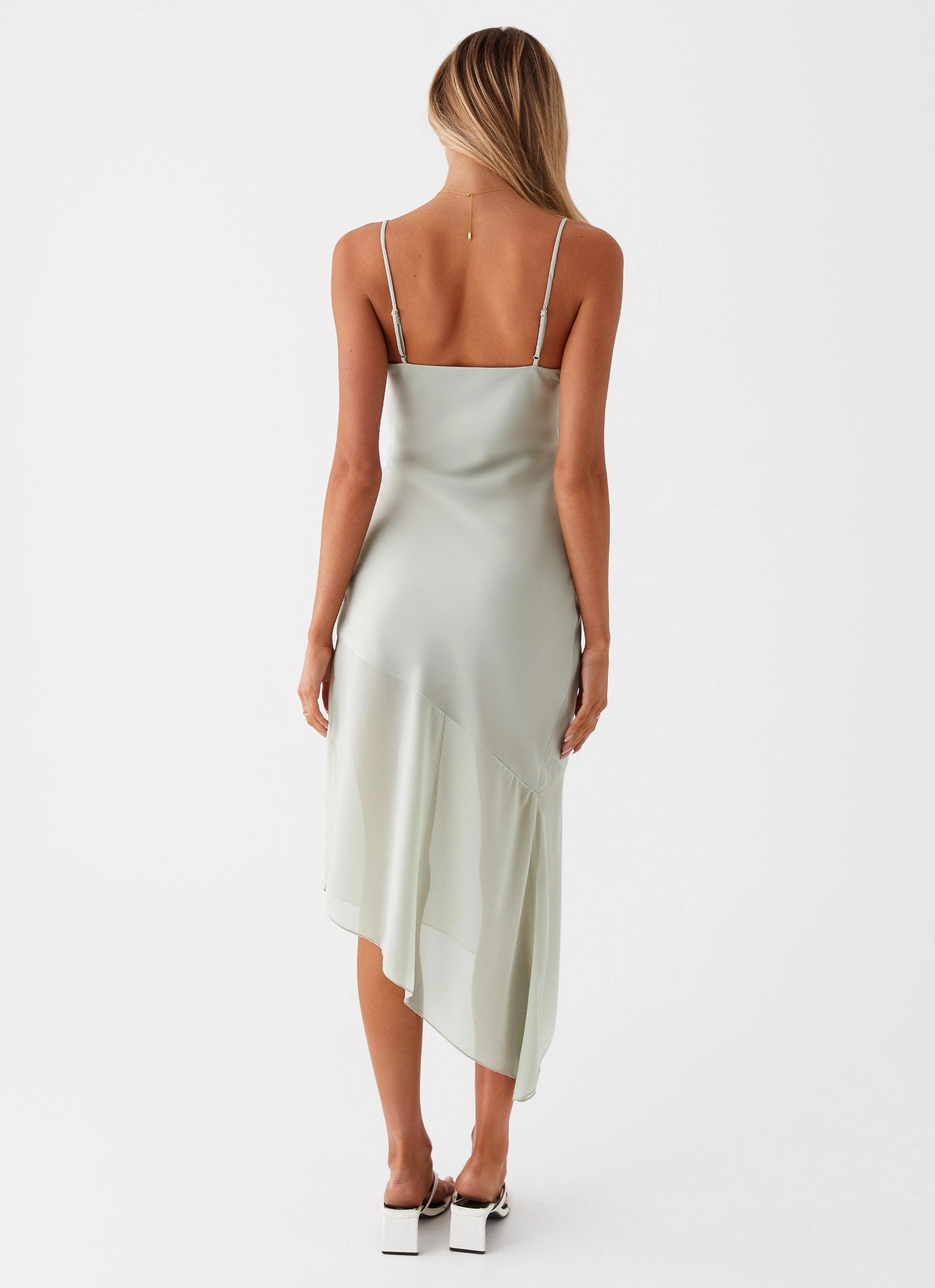 Leia Midi Dress - Sage Layered-Look Chic Wear