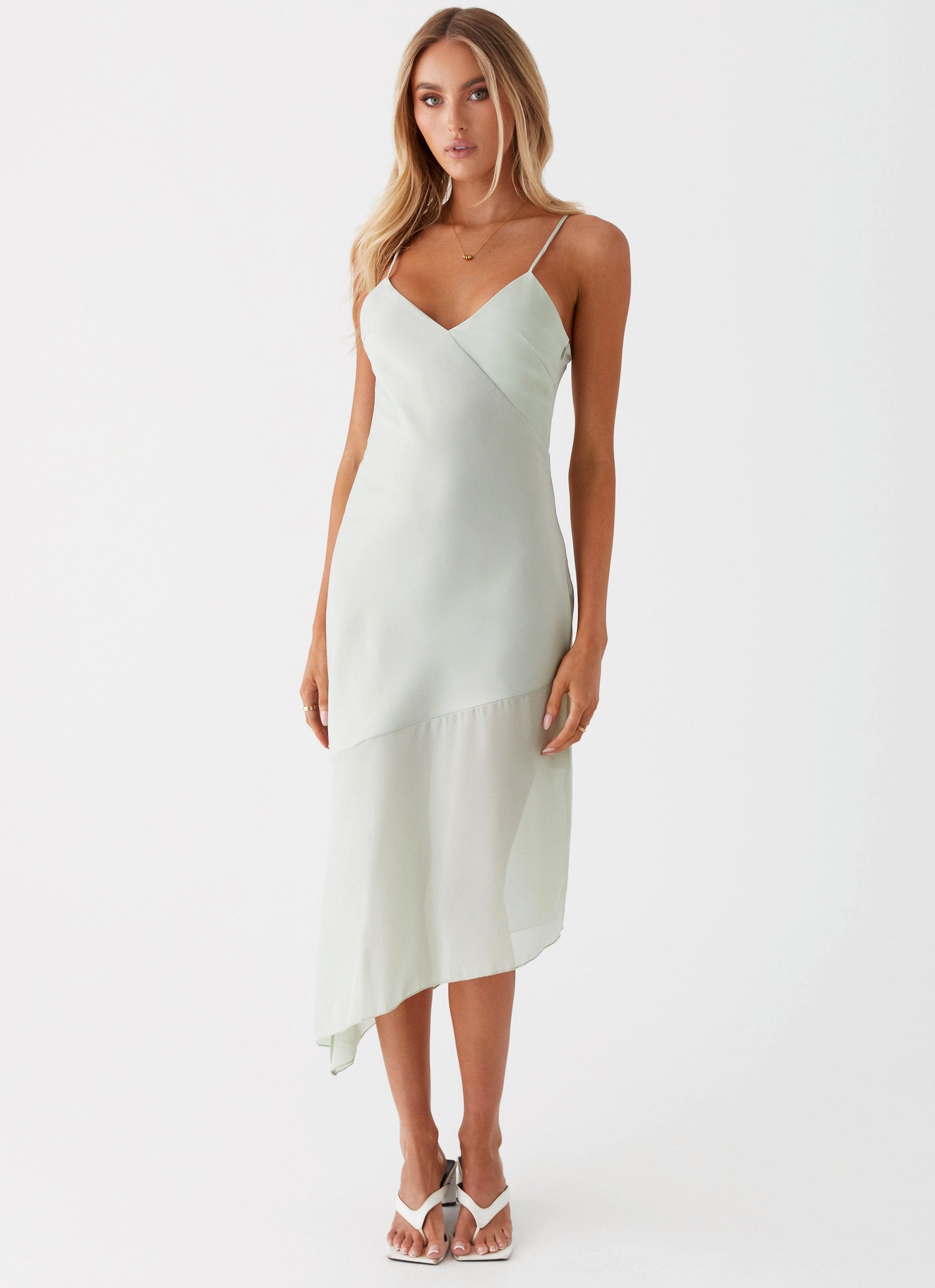 Flattering Cut Wear Bright bold dress Leia Midi Dress - Sage