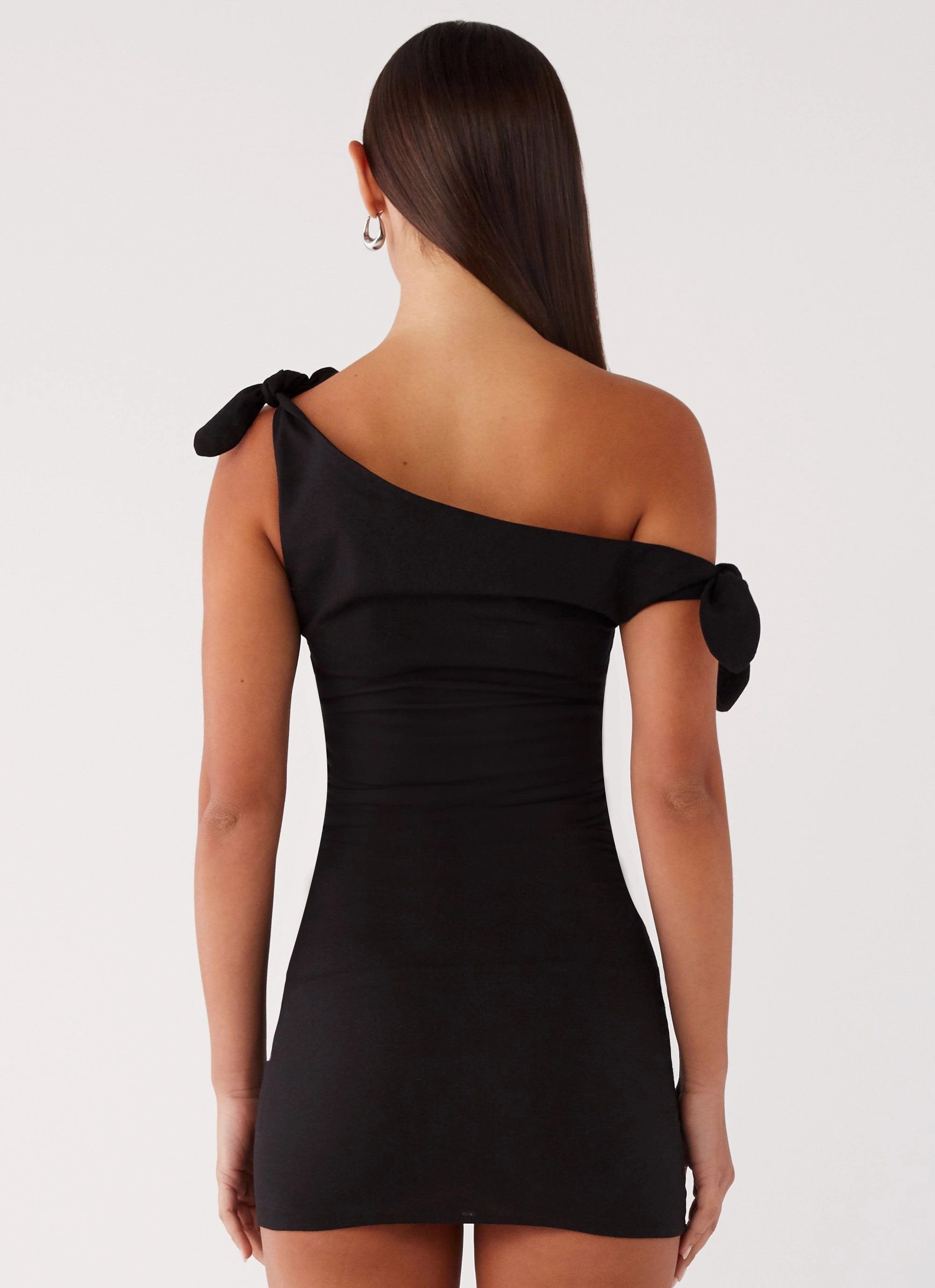 Chic Energy Dreamy Drape Amazonia Linen Mini Dress - Black