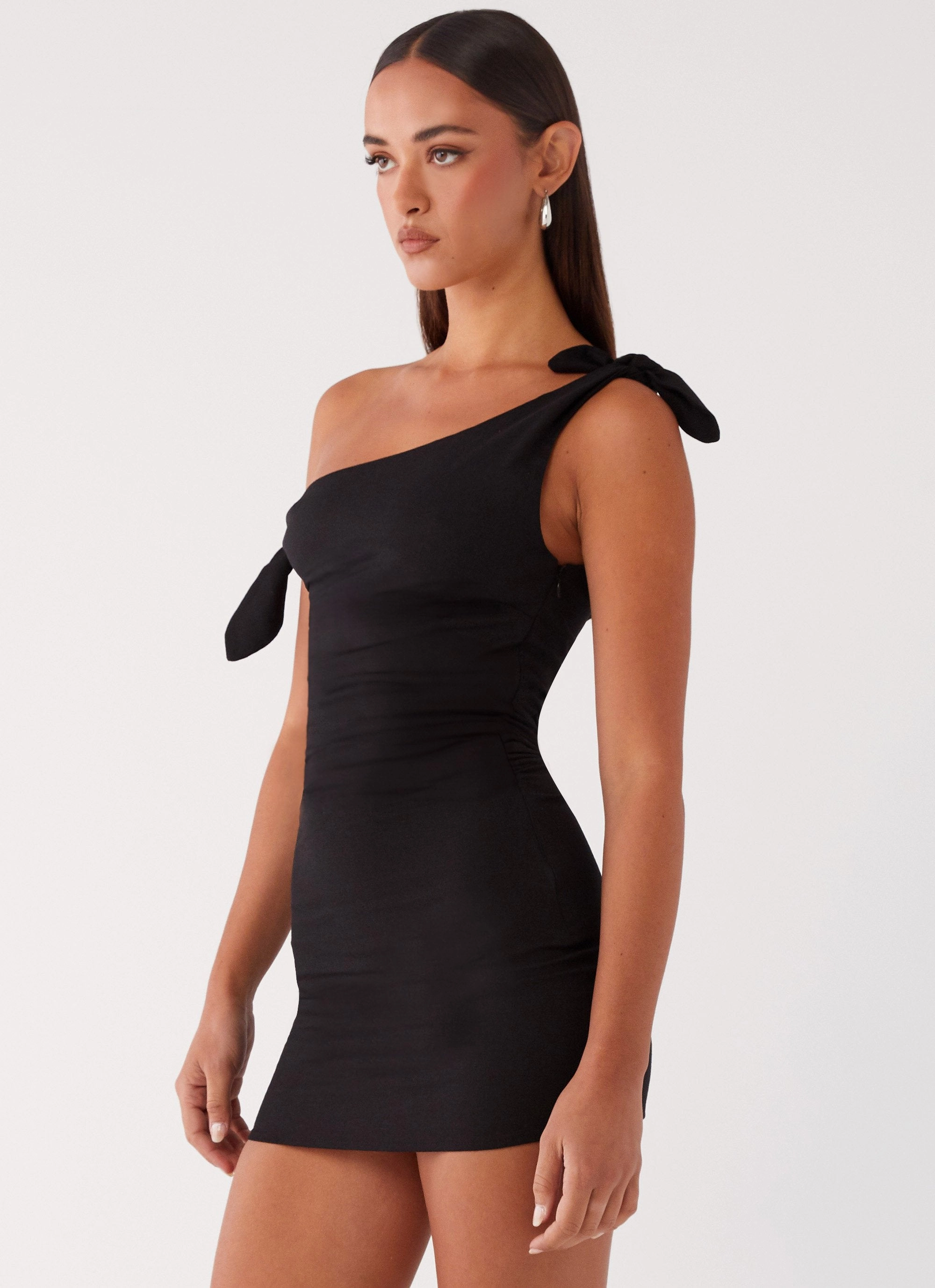 Amazonia Linen Mini Dress - Black Chilly Weather Comfort Refined fit