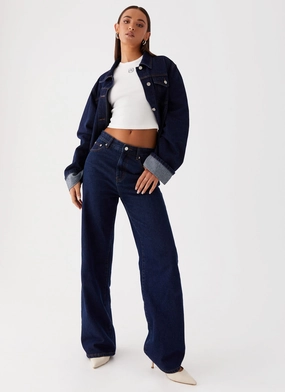 Back Again Straight Leg Denim Jeans - Blue All-Purpose Comfort Move Comfort