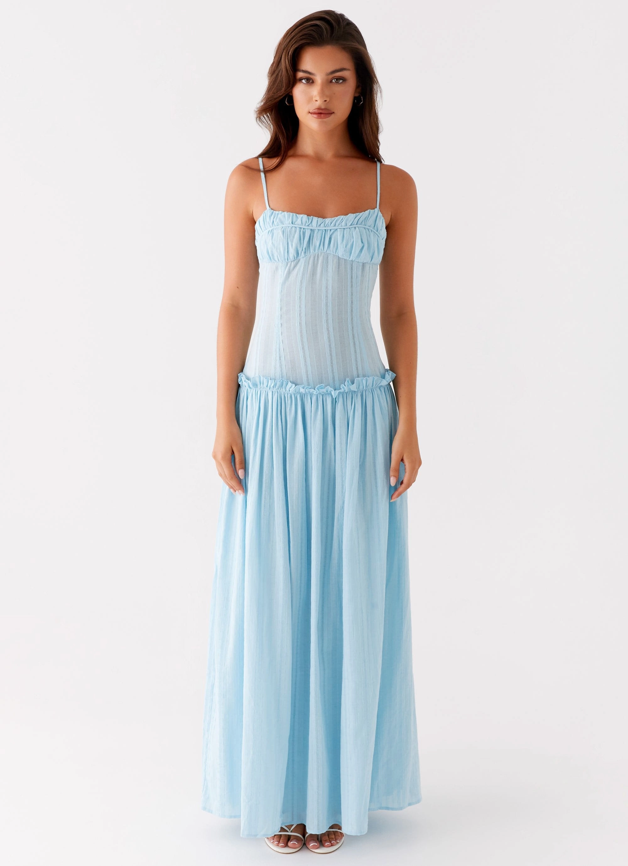 Fit Clean Jacinda Drop Waist Maxi Dress - Blue