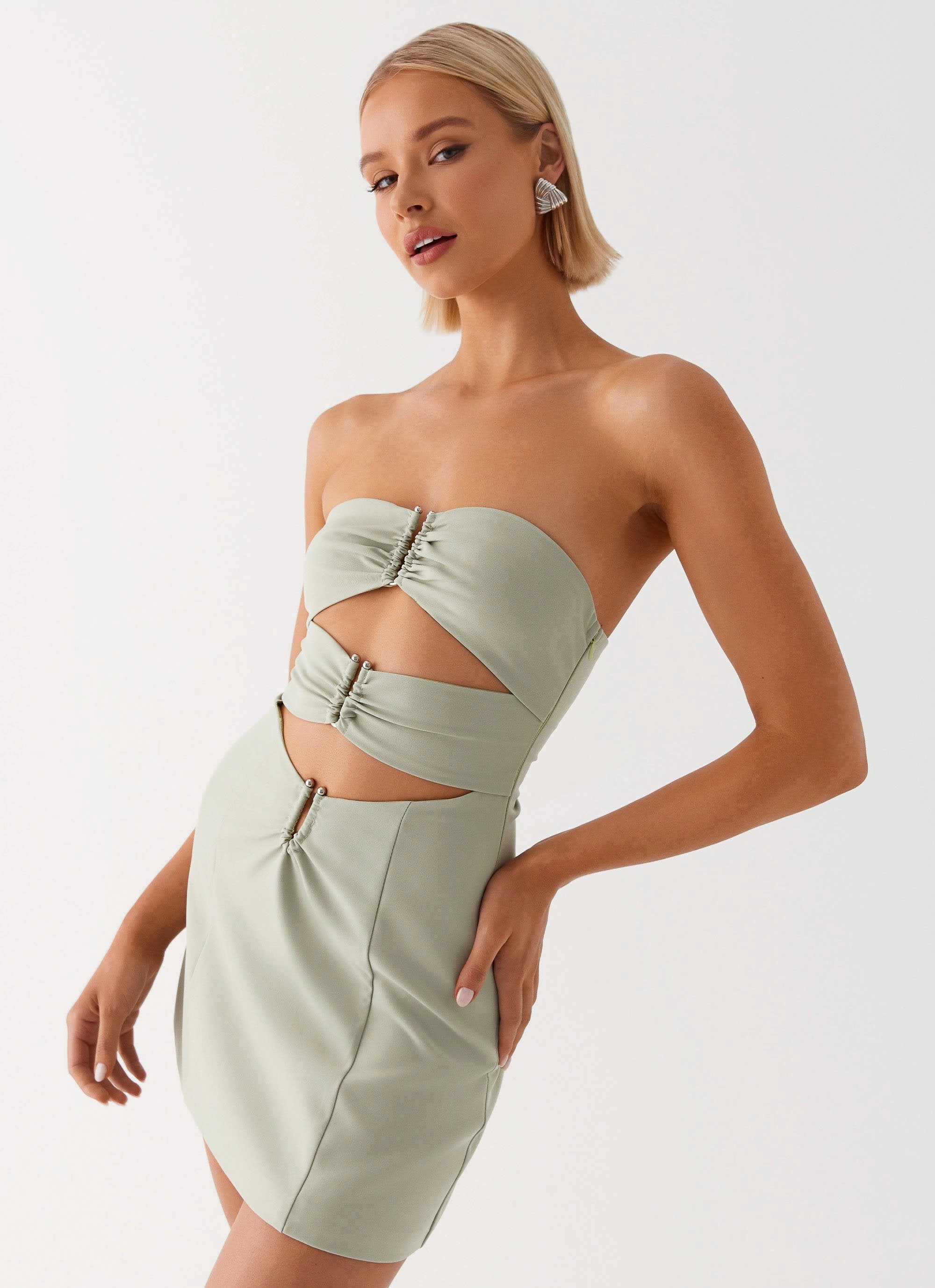 Workwear Comfort One Piece Look Roxie Mini Dress - Khaki