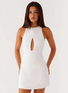 Stacy Mini Dress - White Draped Fabric