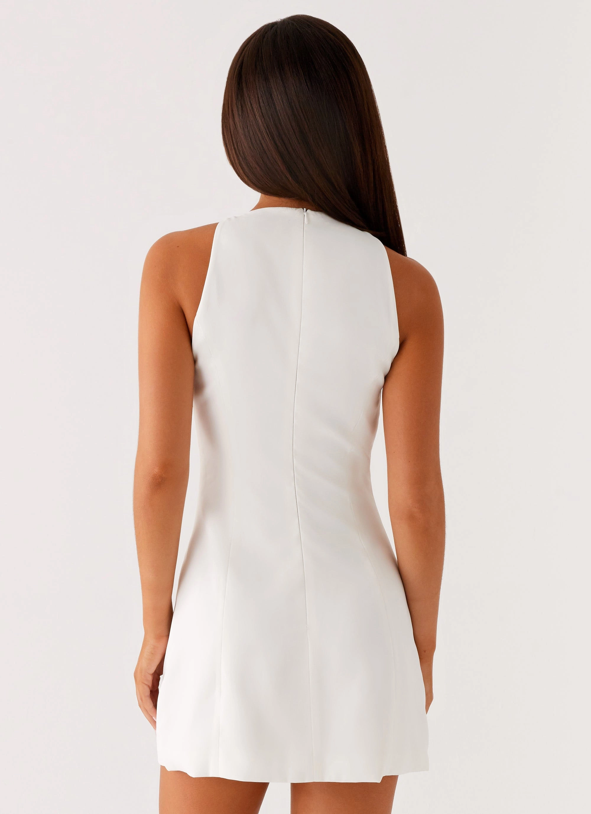 Stacy Mini Dress - White AntiStaticMaterial Quick Layer