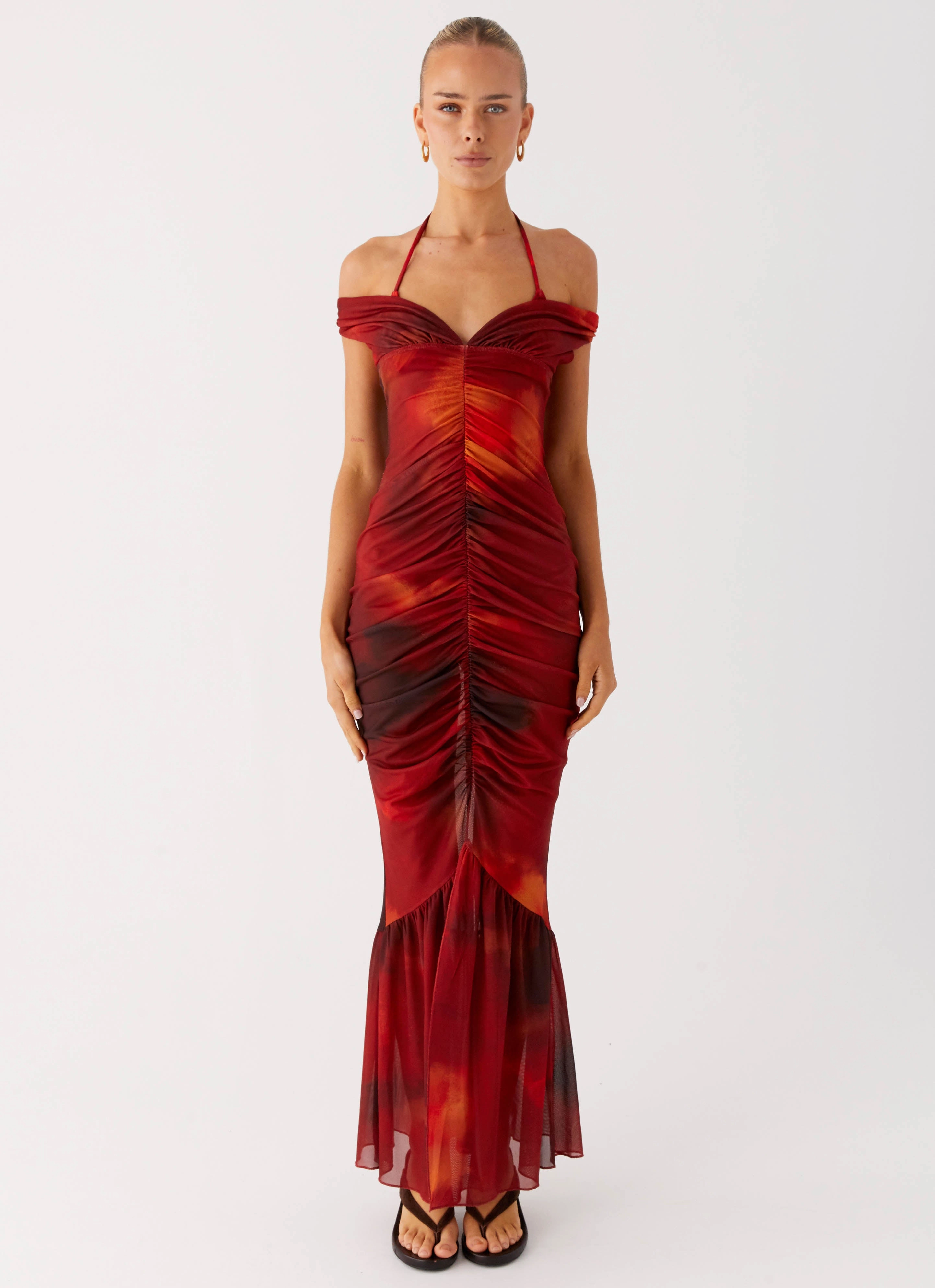 Editor??s-Pick Bright bold dress Love Me Not Maxi Dress - Scarlet Blur