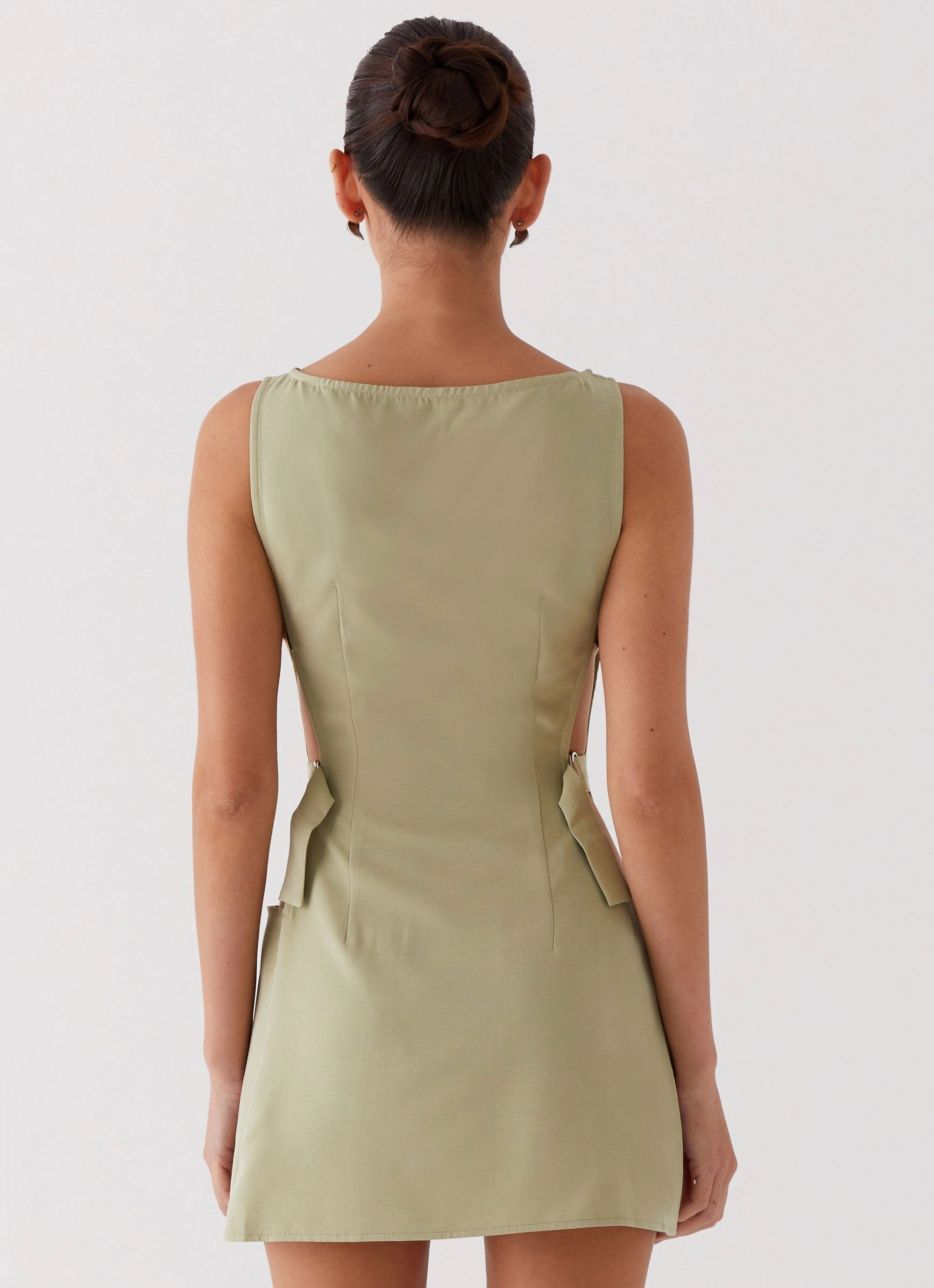 Cherish You Buckle Mini Dress - Olive Cool Tone Subtle tone