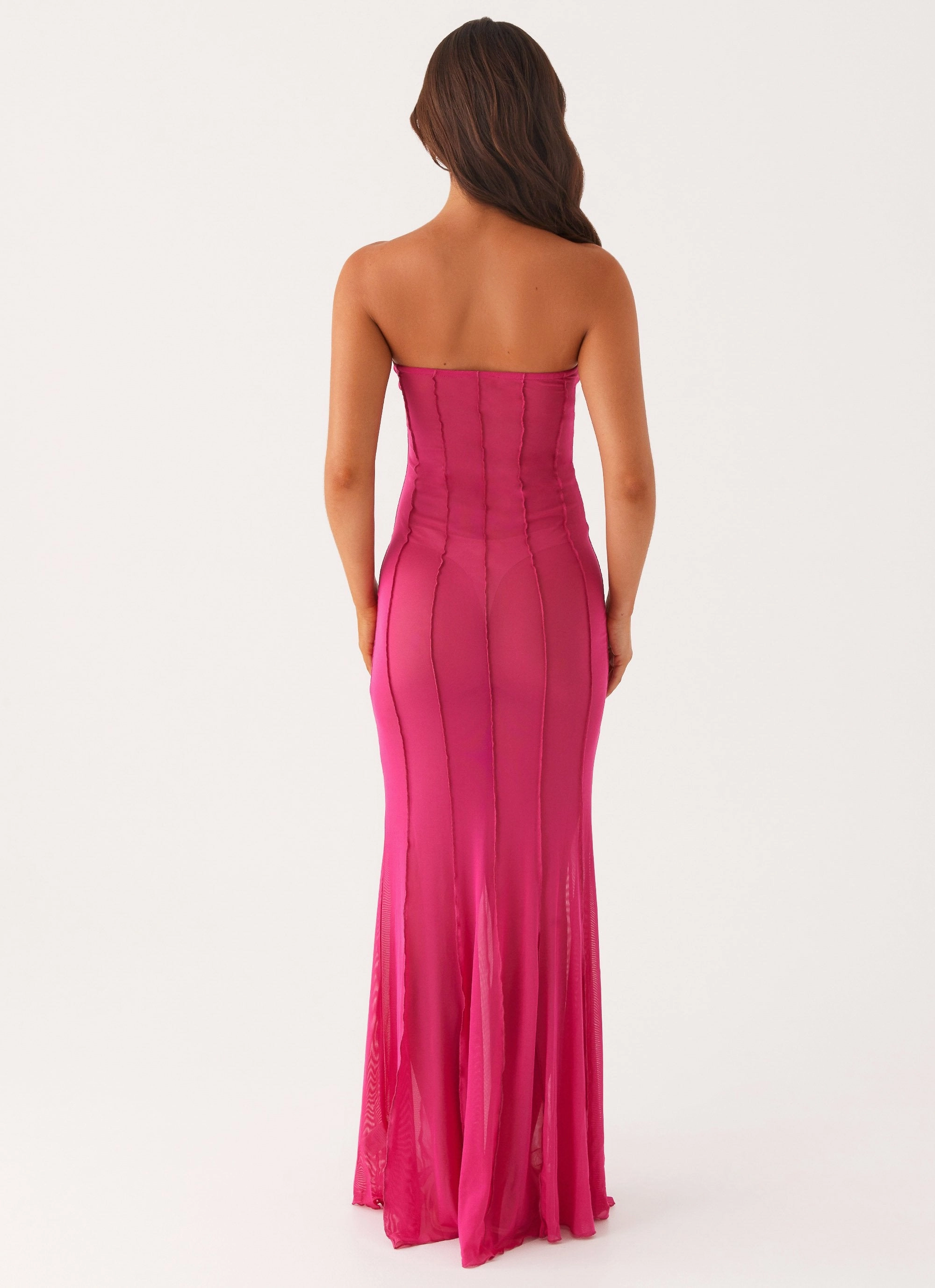 Kennedy Maxi Dress - Fuchsia Geometric-pattern Chilly Weather Comfort