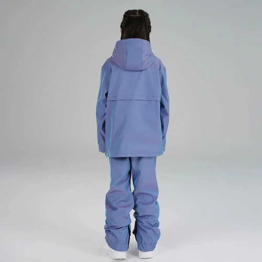 Children Half-zip Snowsuits Insulated Cargo Snow Hoodie & Pants