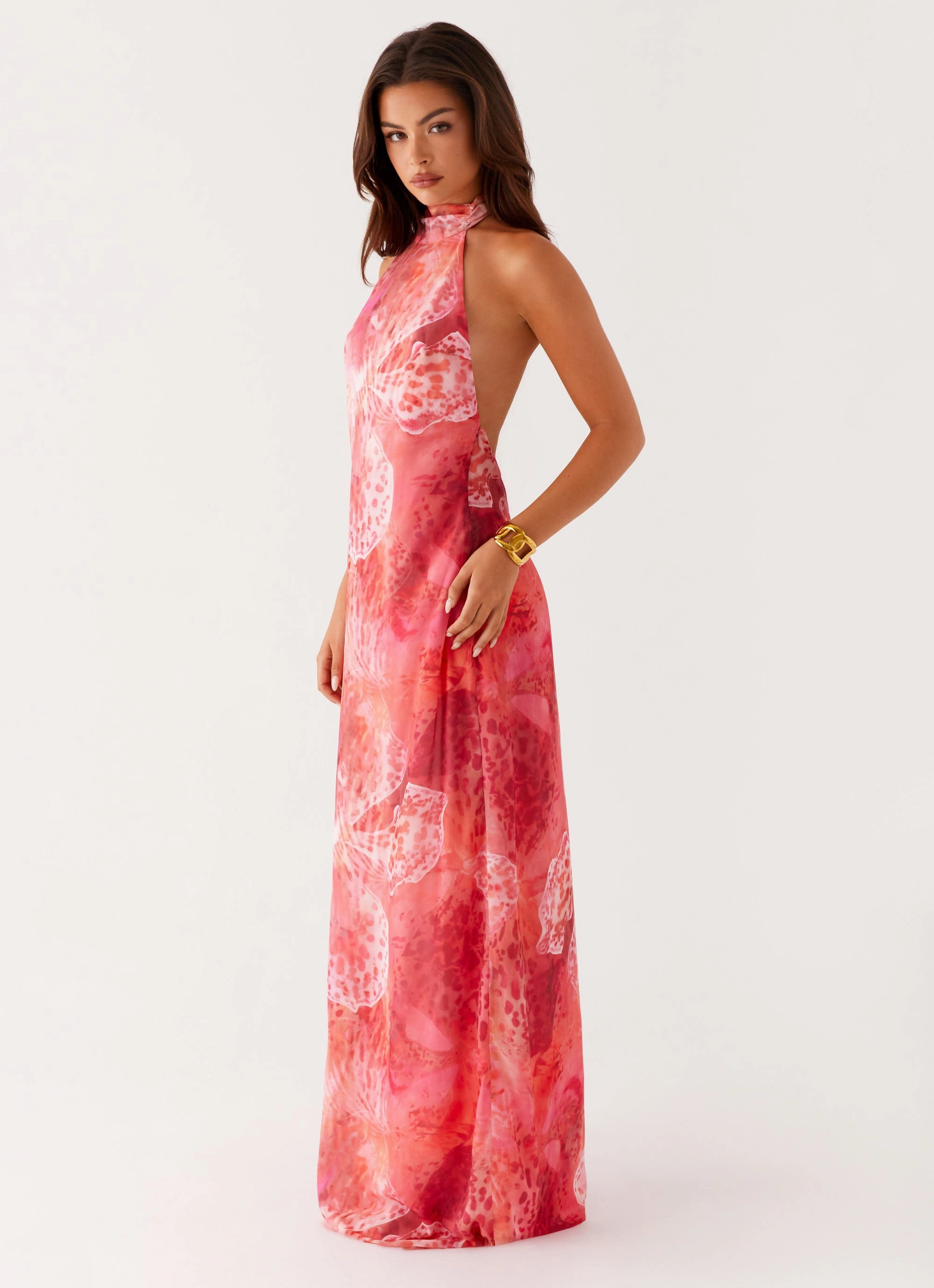 One Piece Look California Maxi Dress - Flamingo Fling