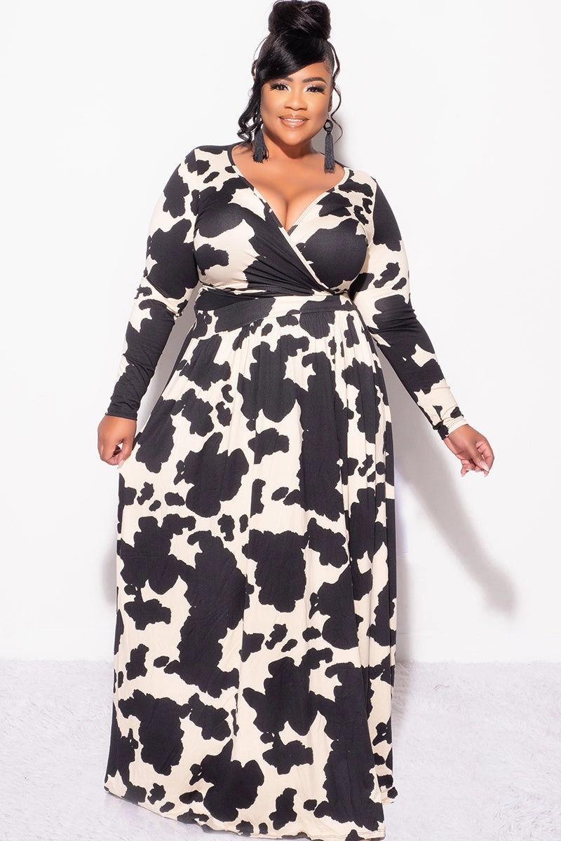 Minimal Cut Final Sale Plus Size 2pc Maxi Skirt Set in Black and Tan