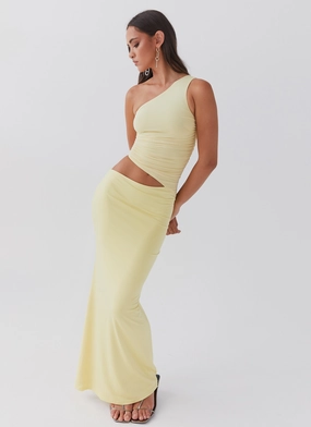 Seranella One Shoulder Maxi Dress - Lemon Chic and Stylish