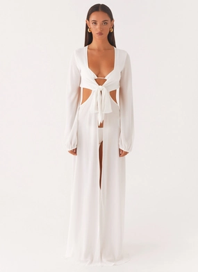 Coastal Maxi Dress - White Edgy Layers