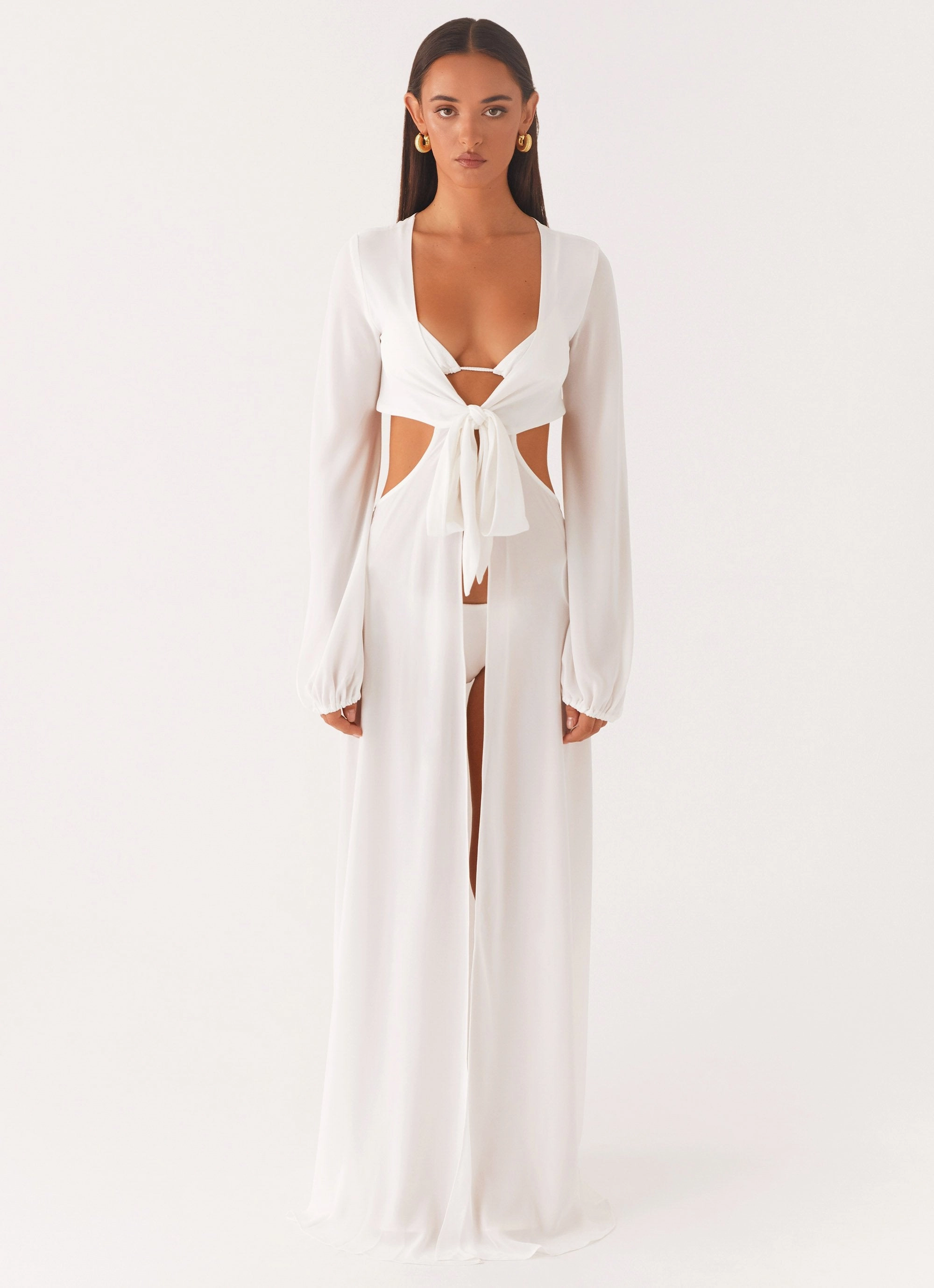 Coastal Maxi Dress - White Edgy Layers