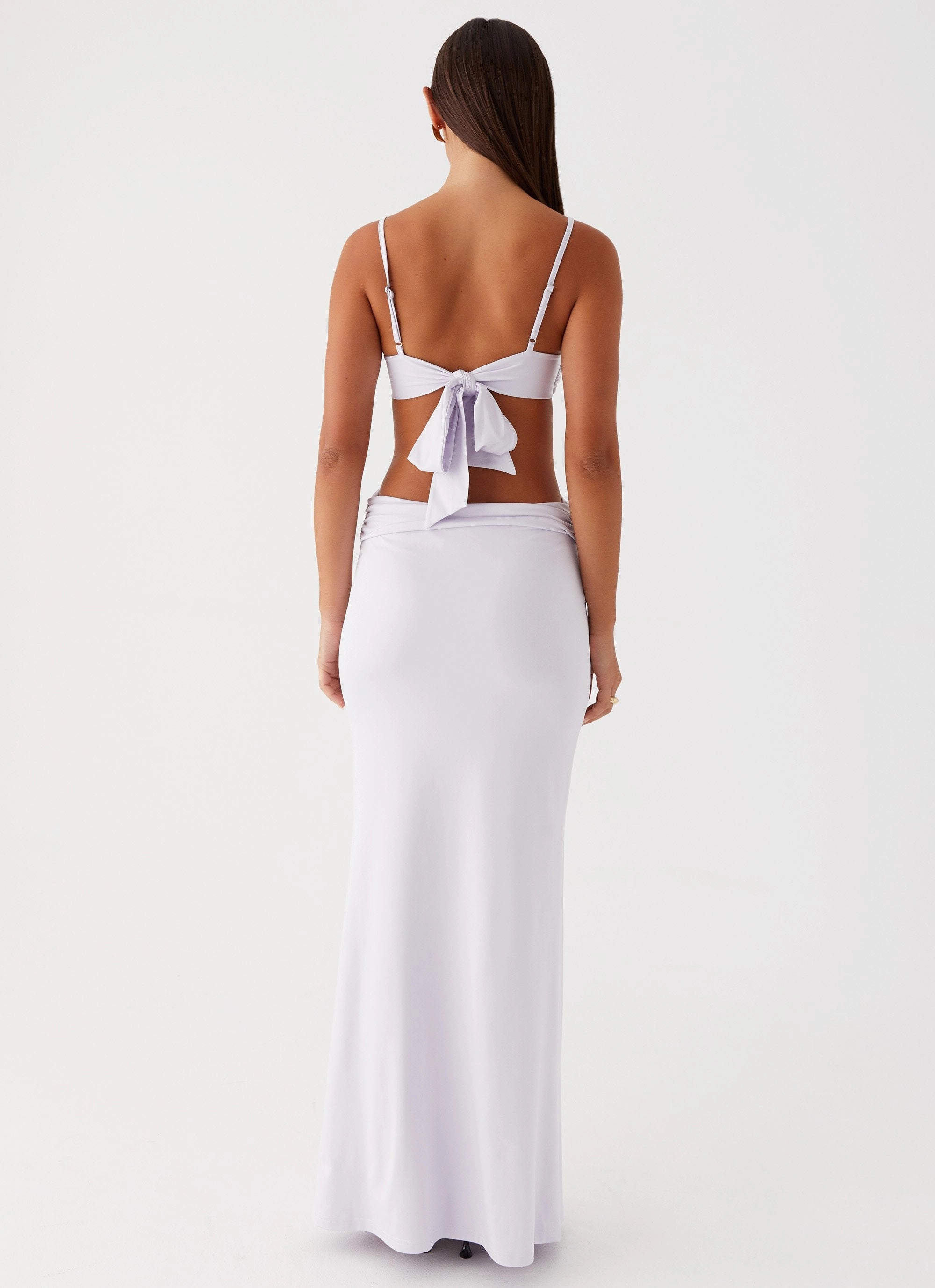 Heart And Soul Maxi Dress - Lavender Sleek Draping Beach Moment