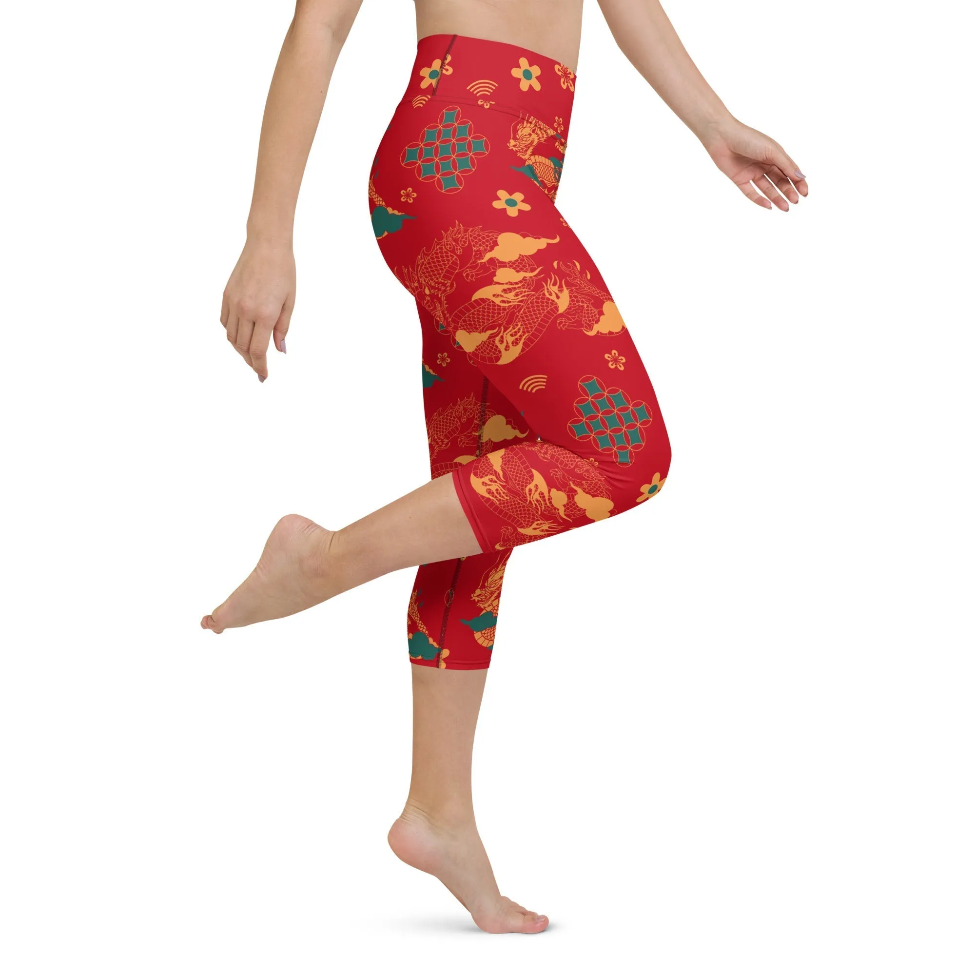 Chinese Dragon Yoga Capris