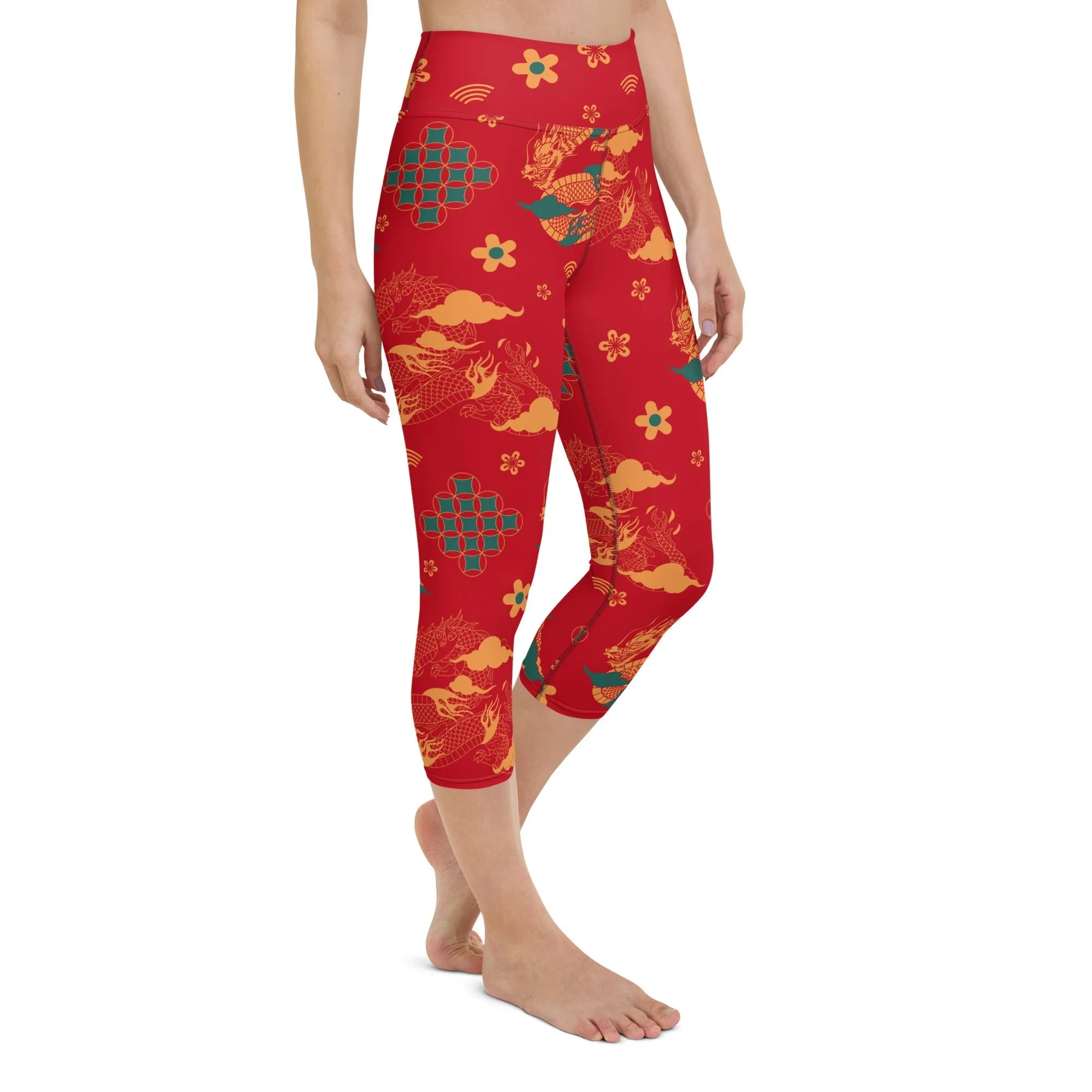 Chinese Dragon Yoga Capris