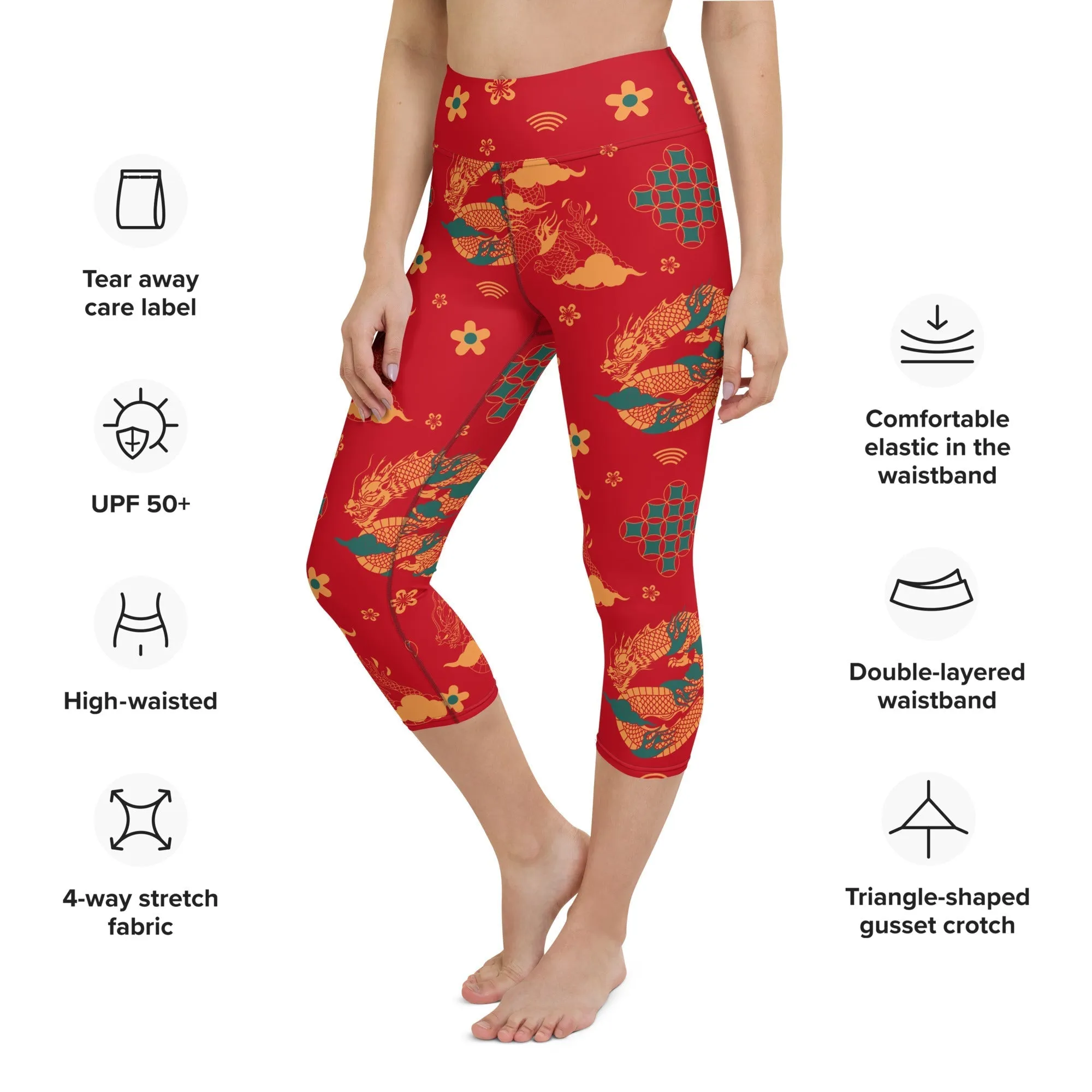 Chinese Dragon Yoga Capris