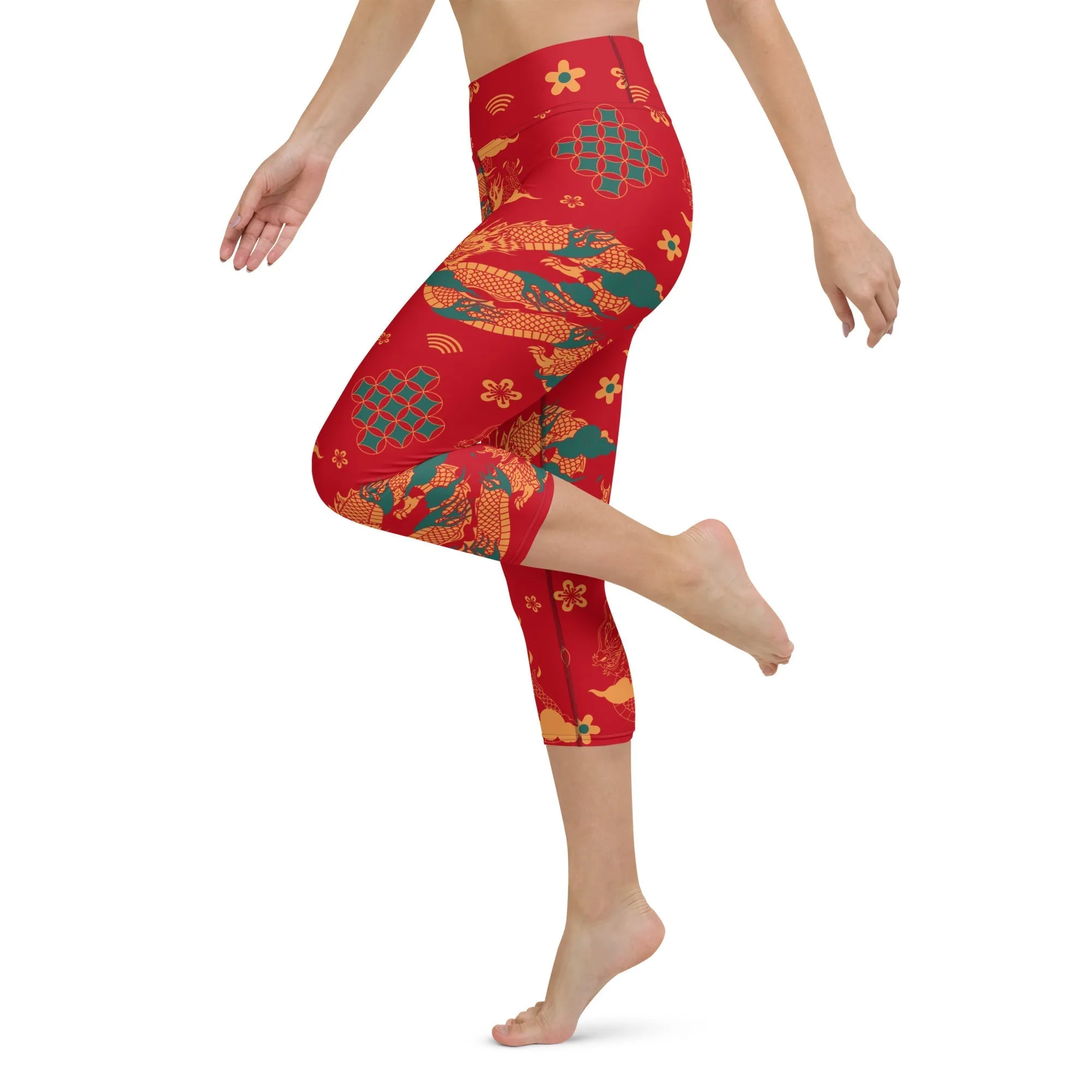 Chinese Dragon Yoga Capris