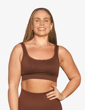 Chocolate Seamless Sports Bra
