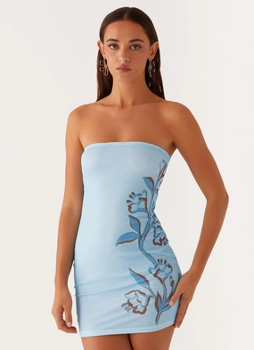 Summer Soft Finley Mini Dress - Blue Floral